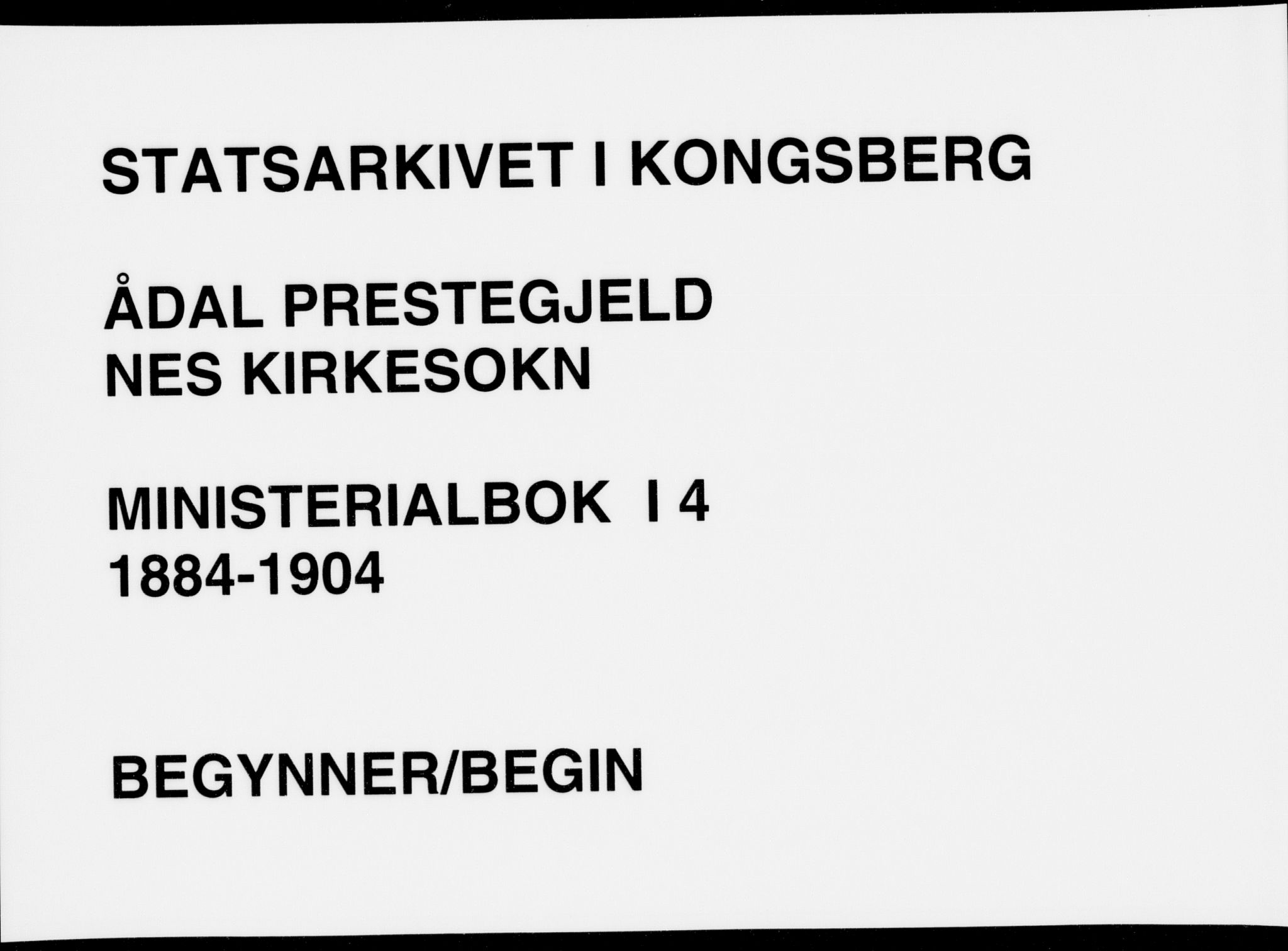 Ådal kirkebøker, SAKO/A-248/F/Fa/L0004: Parish register (official) no. I 4, 1884-1904