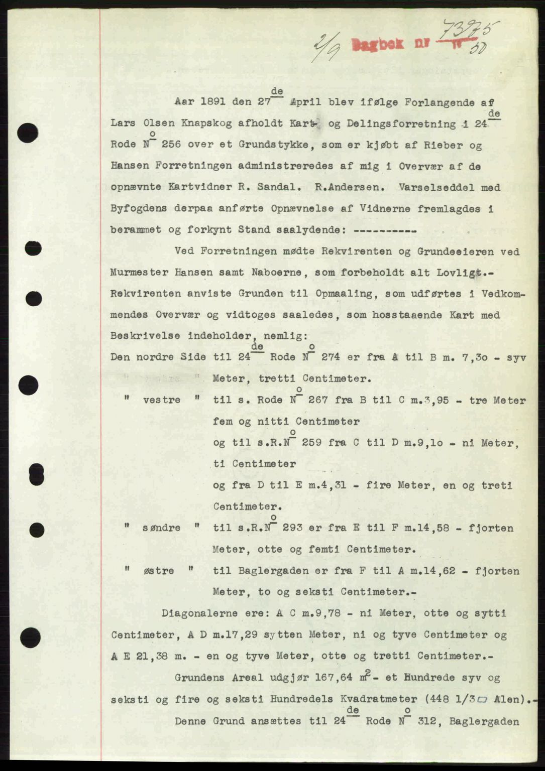 Byfogd og Byskriver i Bergen, AV/SAB-A-3401/03/03Bc/L0033: Mortgage book no. A26-27, 1950-1950, Diary no: : 7375/1950