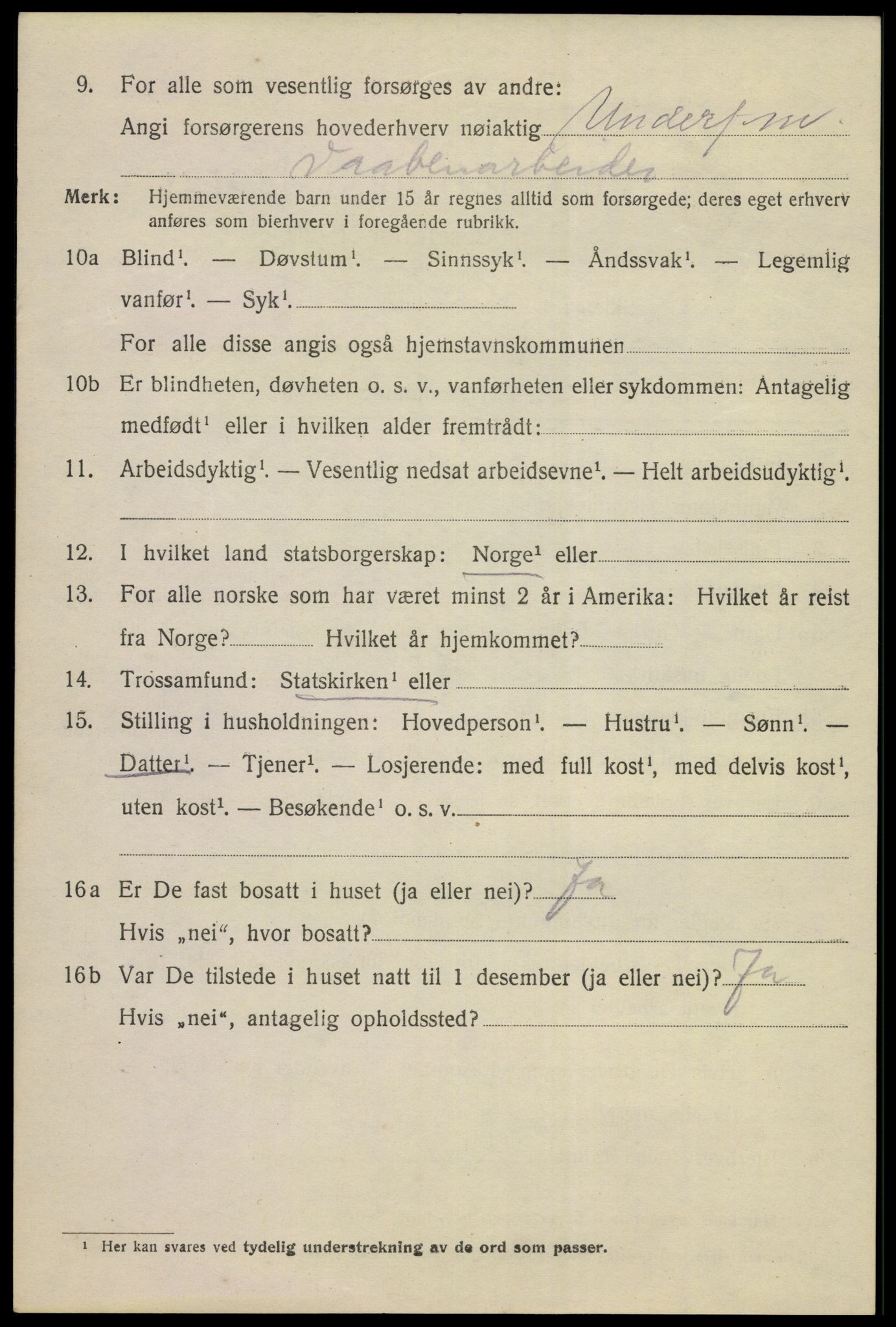 SAKO, 1920 census for Kongsberg, 1920, p. 7237