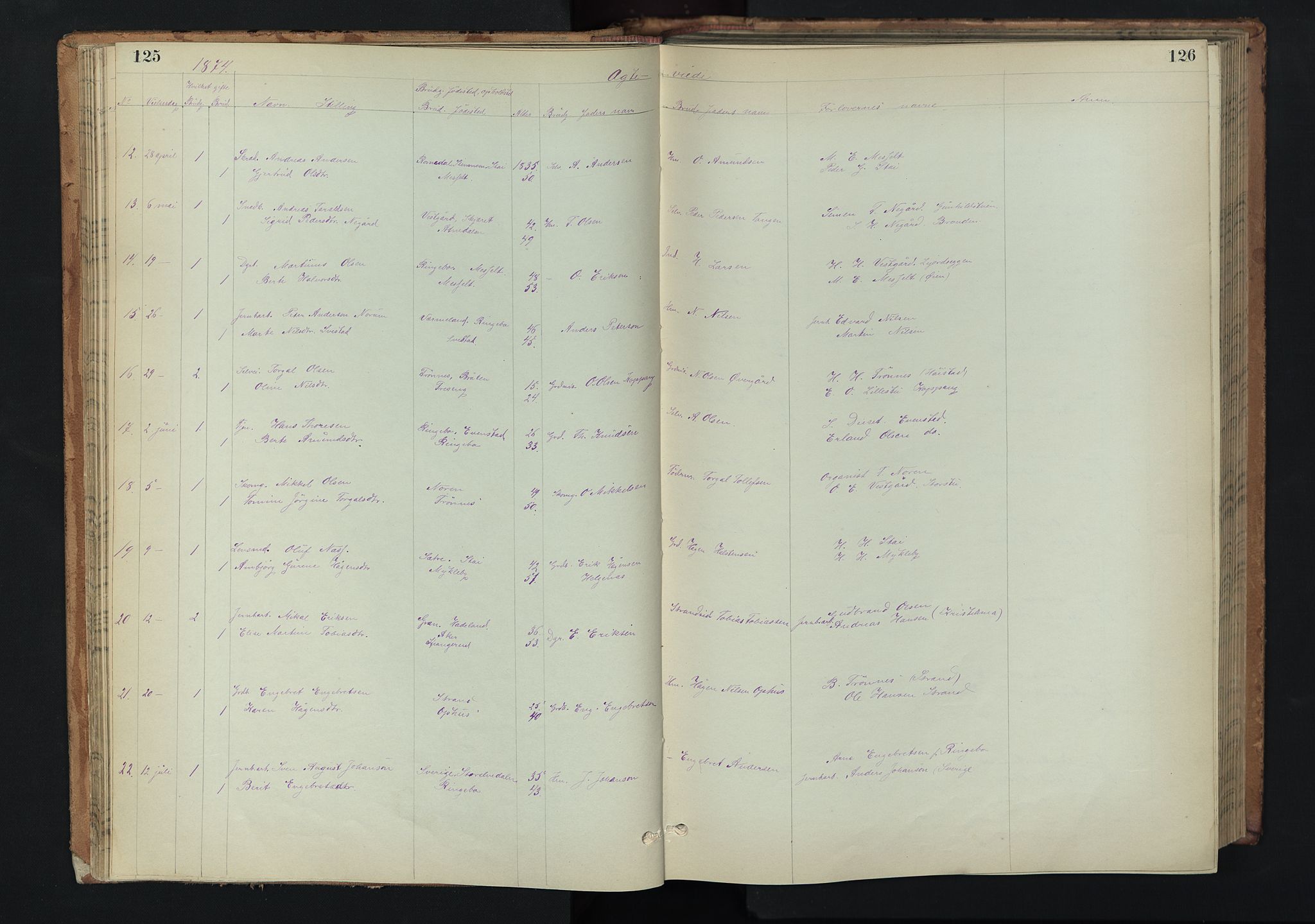 Stor-Elvdal prestekontor, SAH/PREST-052/H/Ha/Hab/L0002: Parish register (copy) no. 2, 1860-1894, p. 125-126