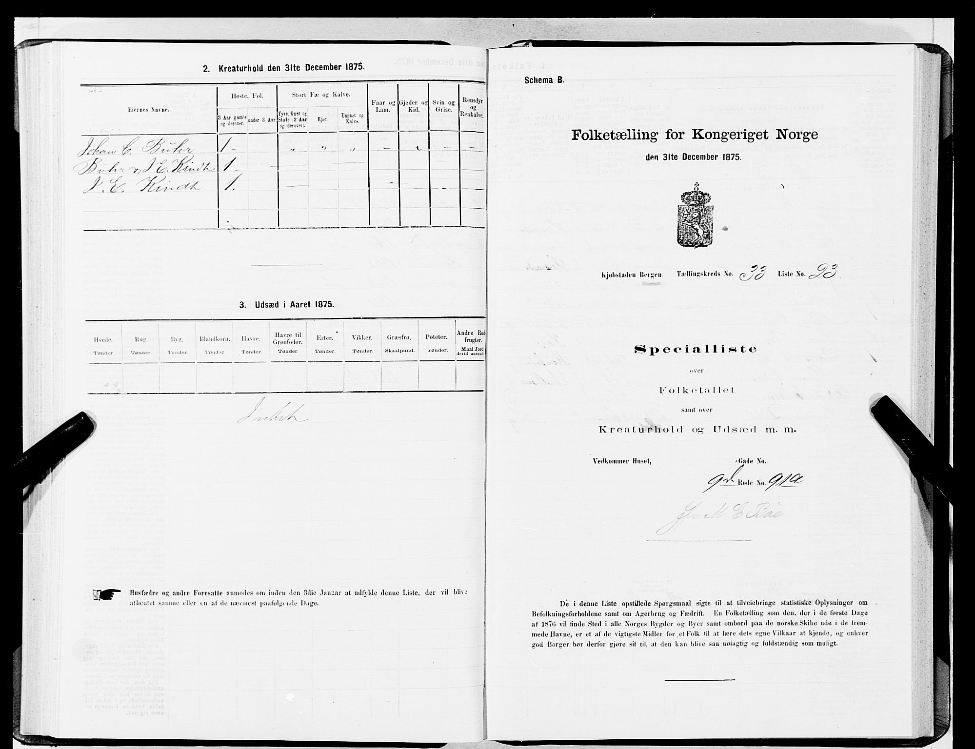 SAB, 1875 census for 1301 Bergen, 1875, p. 1718