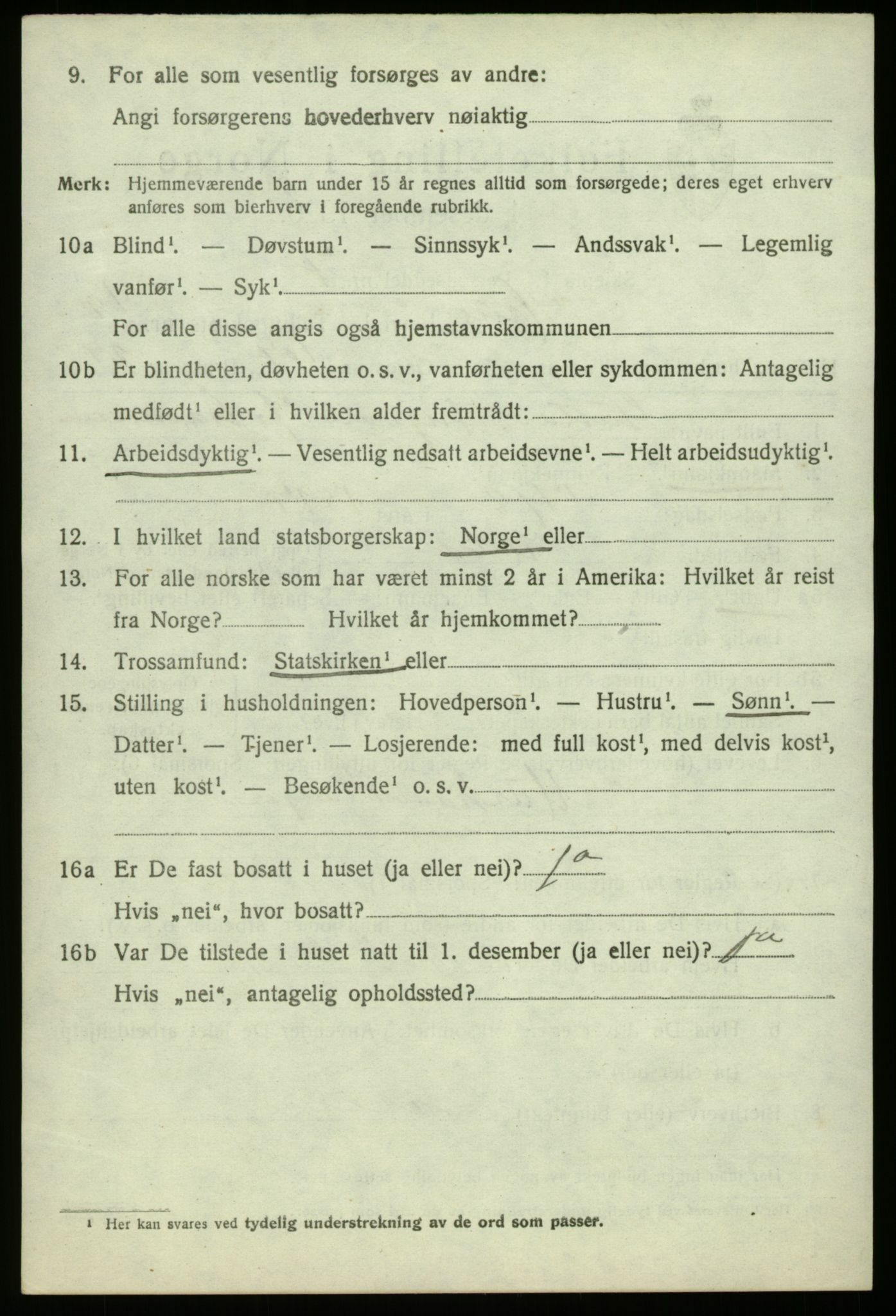 SAB, 1920 census for Haus, 1920, p. 12821