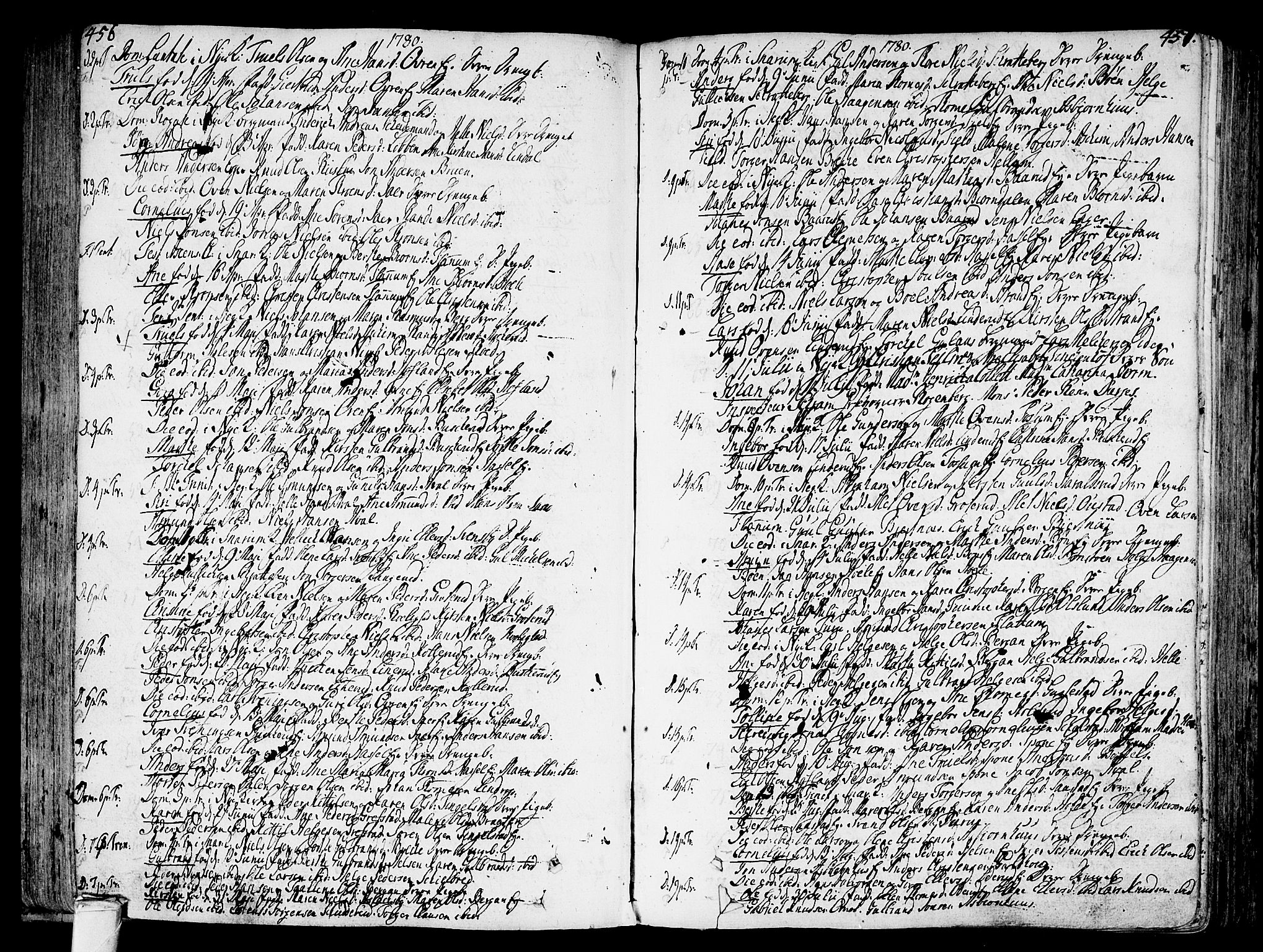 Modum kirkebøker, AV/SAKO-A-234/F/Fa/L0002: Parish register (official) no. 2, 1741-1782, p. 456-457