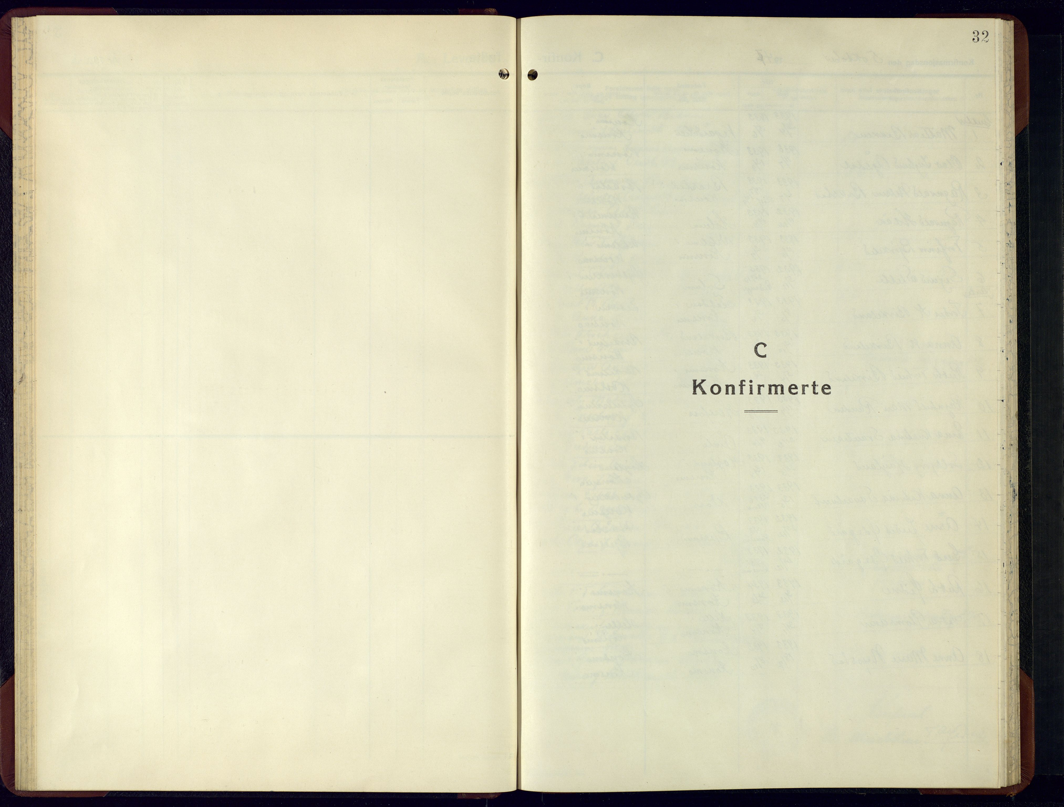 Nord-Audnedal sokneprestkontor, SAK/1111-0032/F/Fb/Fba/L0007: Parish register (copy) no. B-7, 1944-1961, p. 32