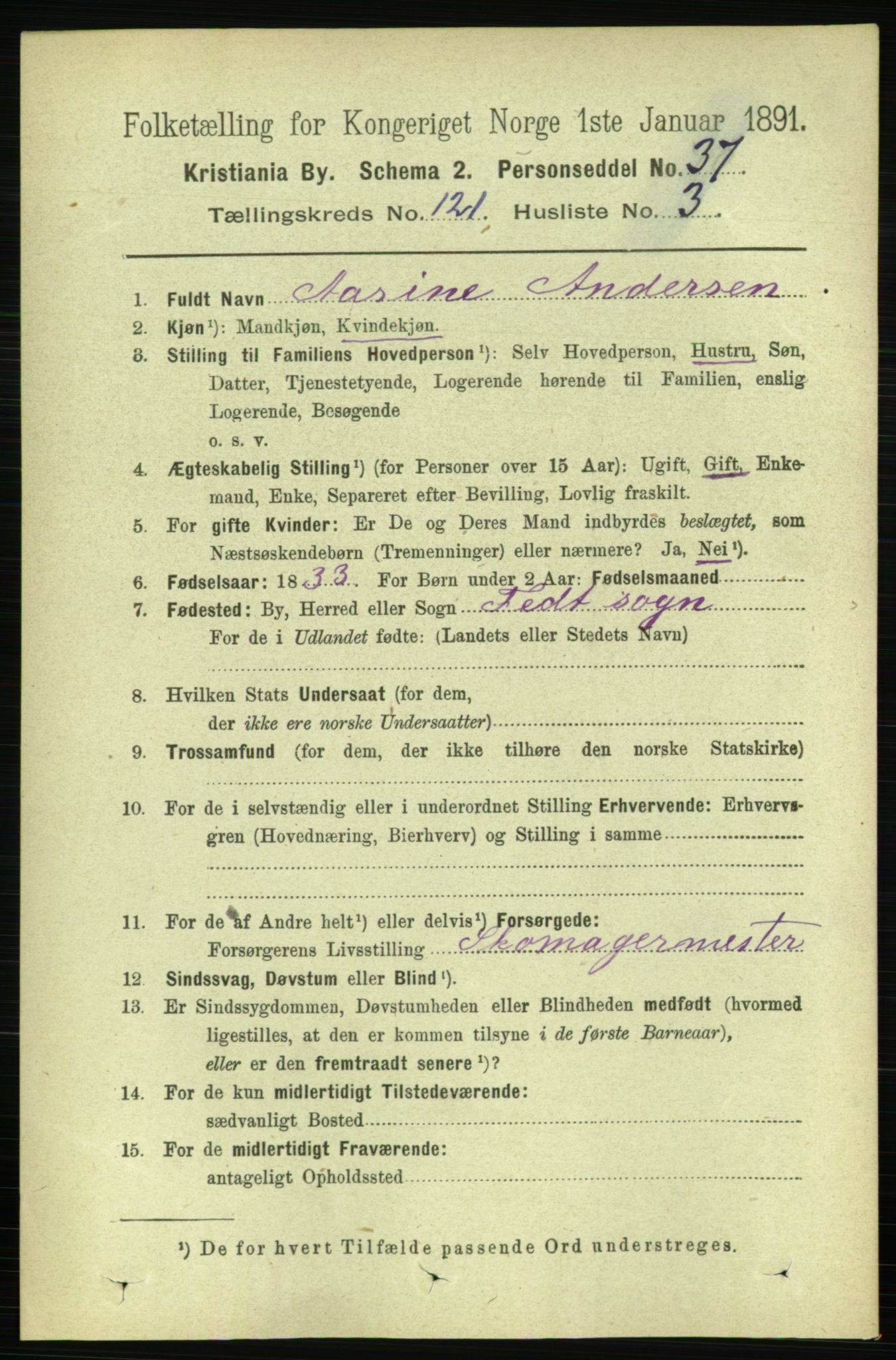 RA, 1891 census for 0301 Kristiania, 1891, p. 64299