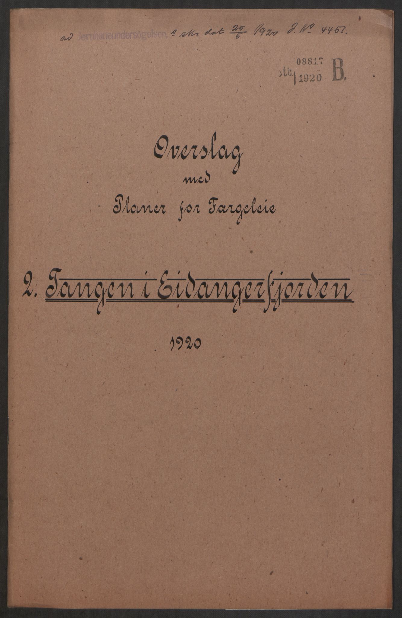 Norges Statsbaner, Baneavdelingen B, RA/S-1619/1/F/Fa/L0042: NORGE-JYLLAND, 1920, p. 232