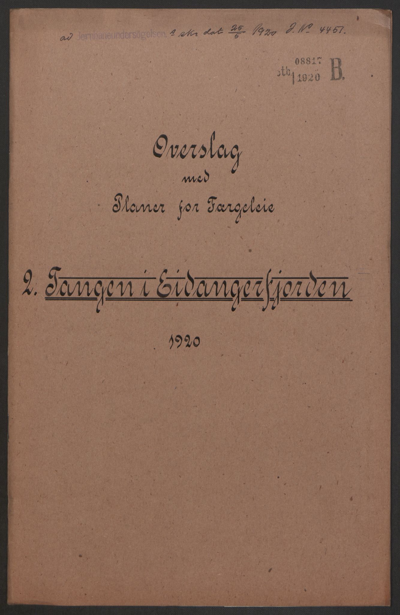 Norges Statsbaner, Baneavdelingen B, AV/RA-S-1619/1/F/Fa/L0042: NORGE-JYLLAND, 1920, p. 232