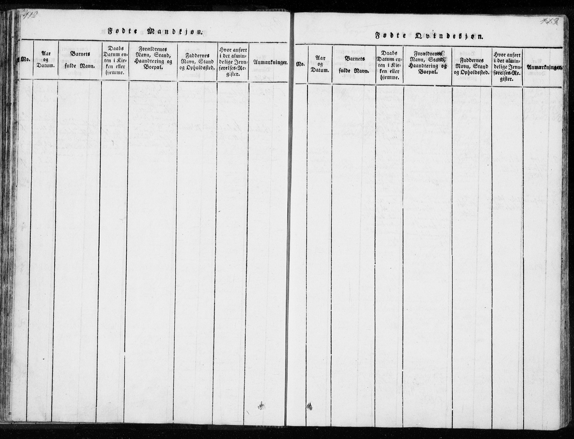 Ministerialprotokoller, klokkerbøker og fødselsregistre - Møre og Romsdal, AV/SAT-A-1454/595/L1041: Parish register (official) no. 595A03, 1819-1829, p. 112-113