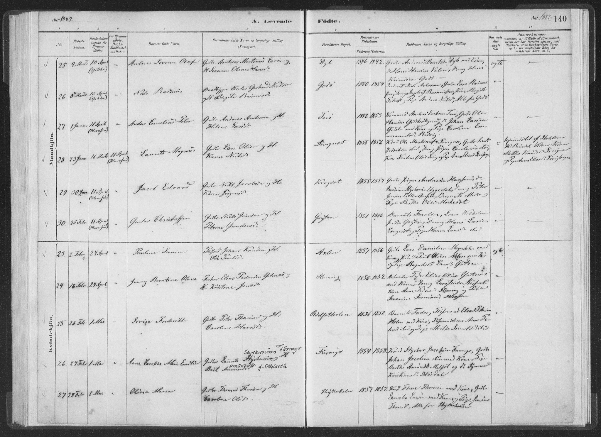 Ministerialprotokoller, klokkerbøker og fødselsregistre - Møre og Romsdal, AV/SAT-A-1454/528/L0401: Parish register (official) no. 528A12I, 1880-1920, p. 140