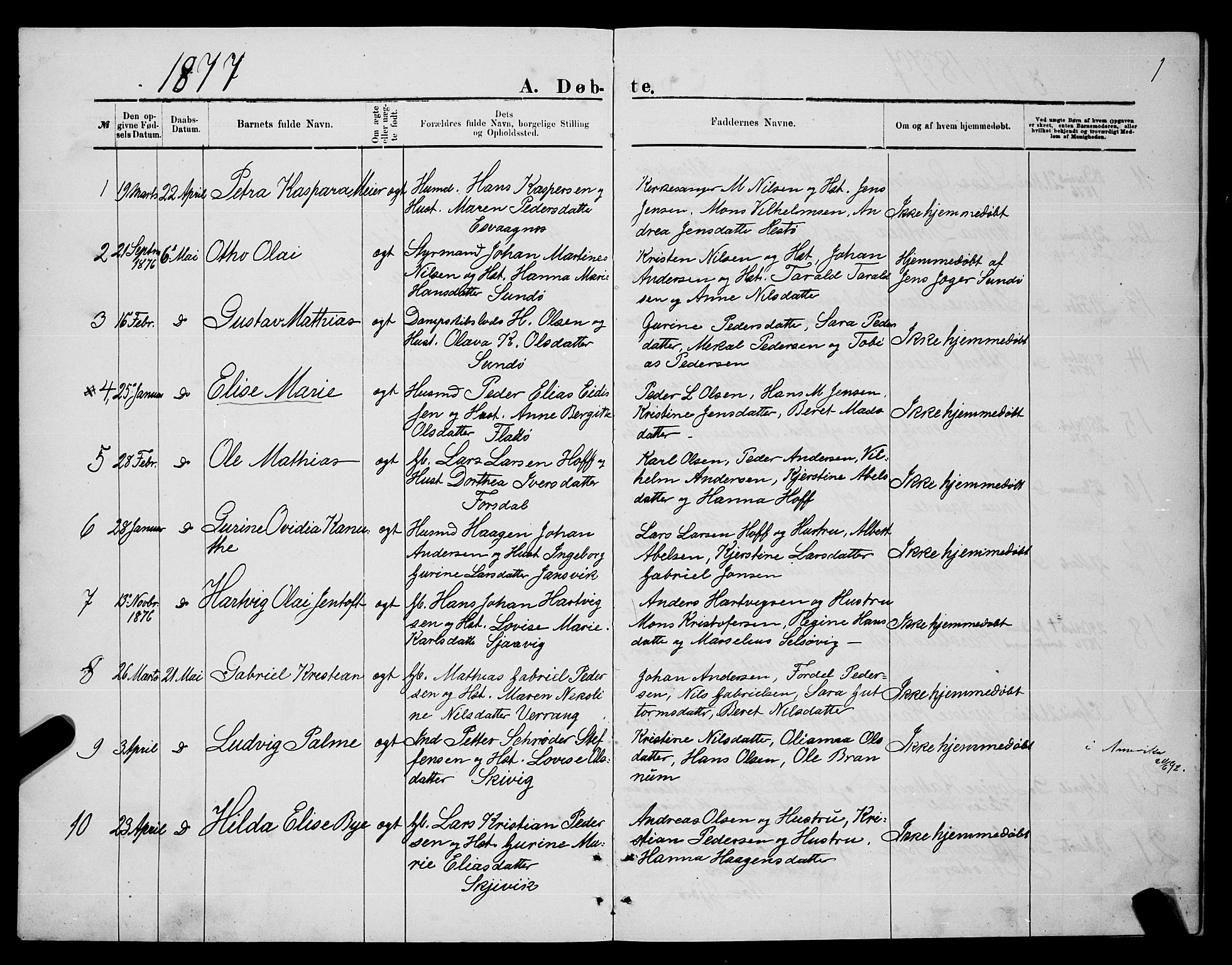Ministerialprotokoller, klokkerbøker og fødselsregistre - Nordland, SAT/A-1459/841/L0620: Parish register (copy) no. 841C04, 1877-1896, p. 1