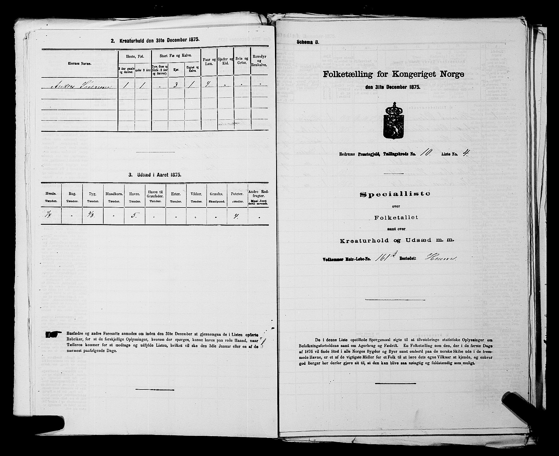 SAKO, 1875 census for 0727P Hedrum, 1875, p. 987