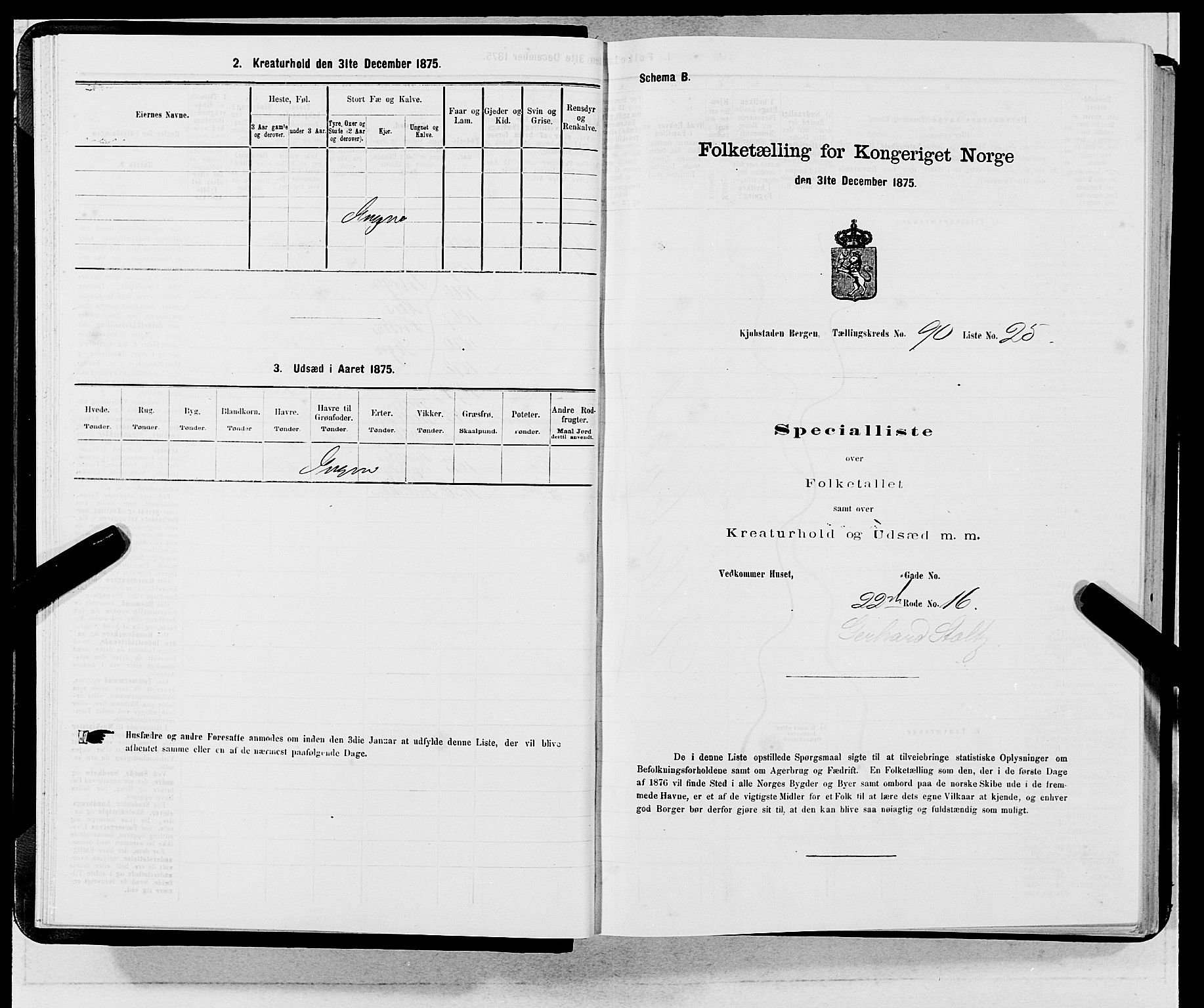 SAB, 1875 census for 1301 Bergen, 1875, p. 4883