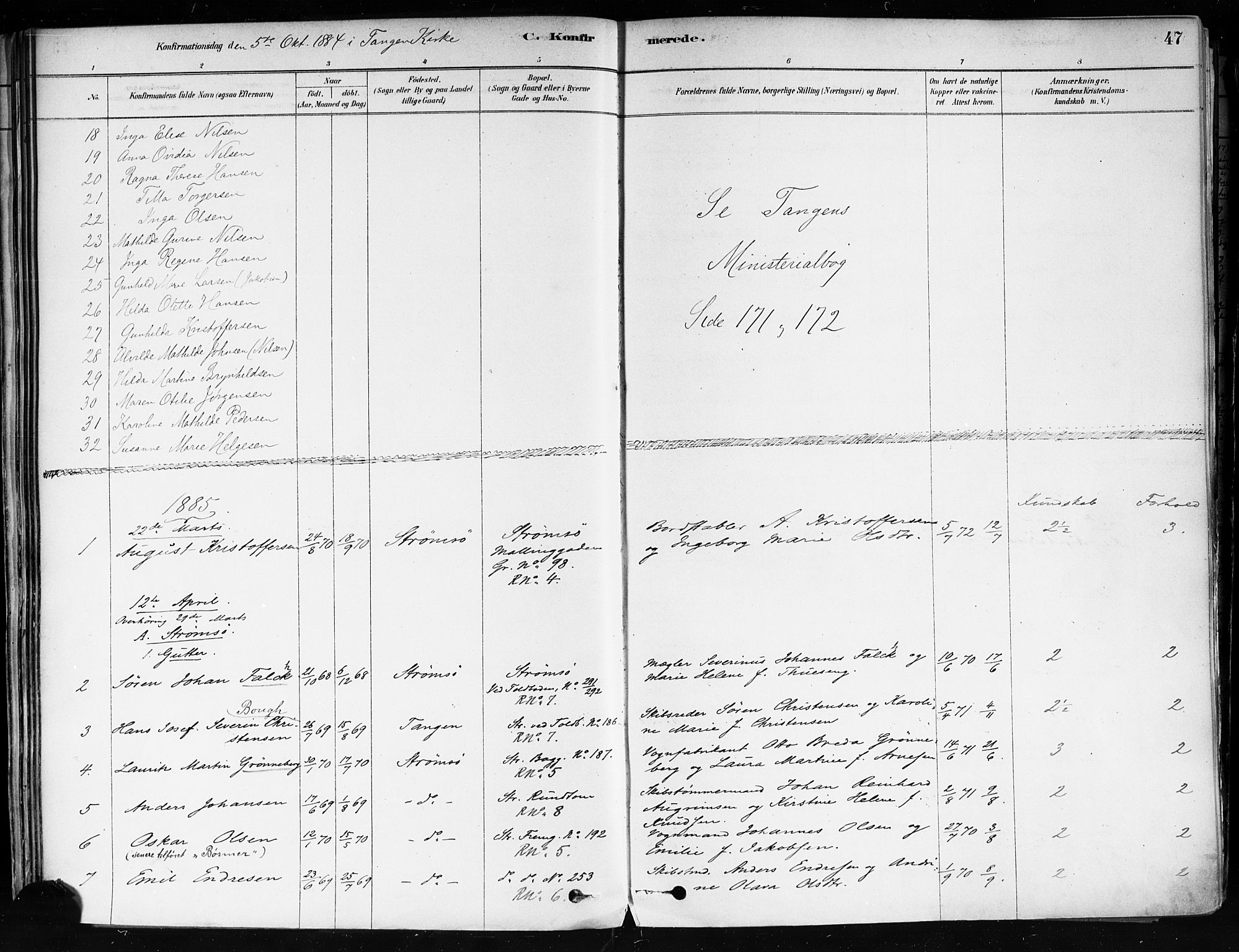 Strømsø kirkebøker, AV/SAKO-A-246/F/Fa/L0022: Parish register (official) no. I 22, 1879-1899, p. 47