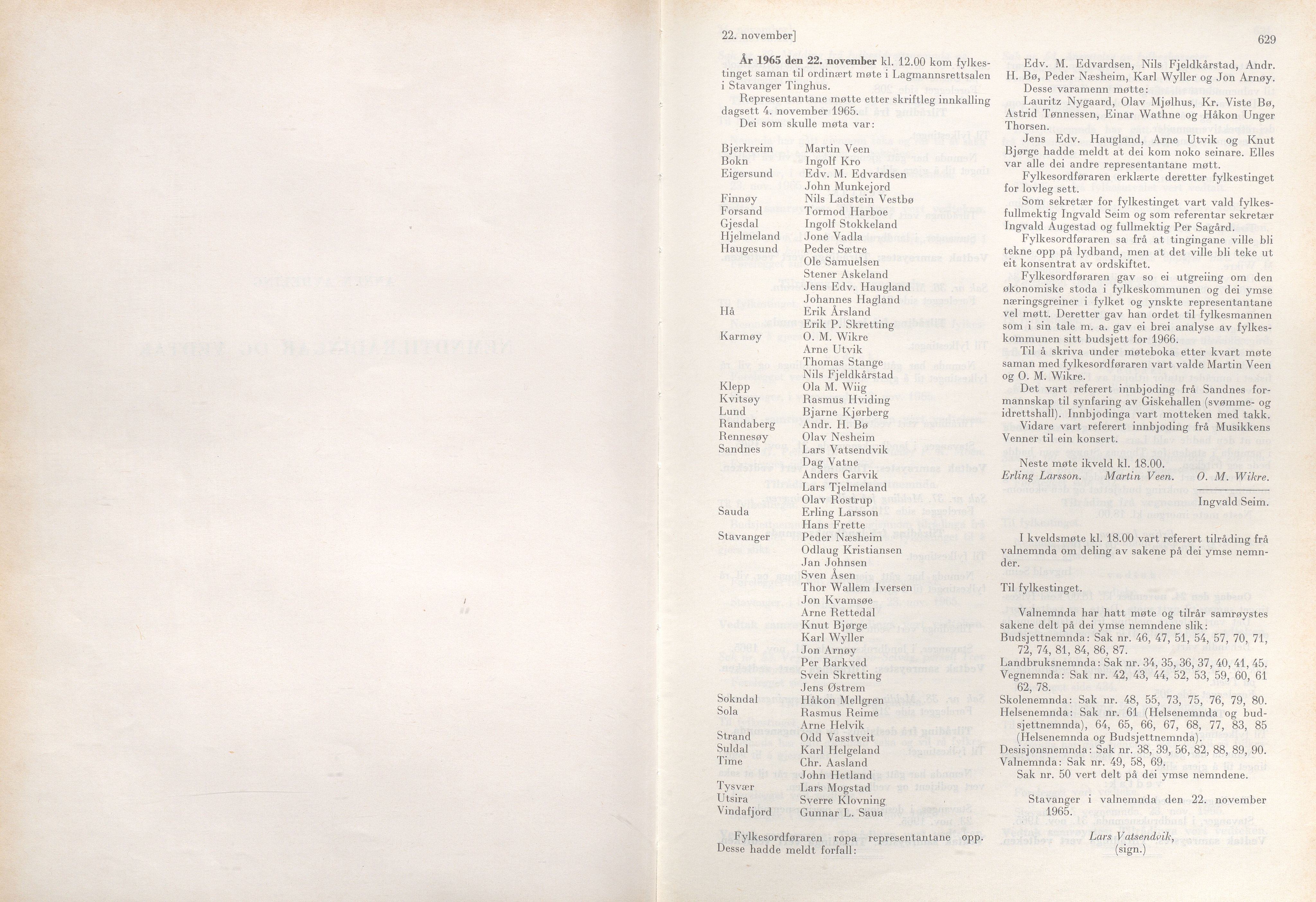 Rogaland fylkeskommune - Fylkesrådmannen , IKAR/A-900/A/Aa/Aaa/L0085: Møtebok , 1965, p. 629