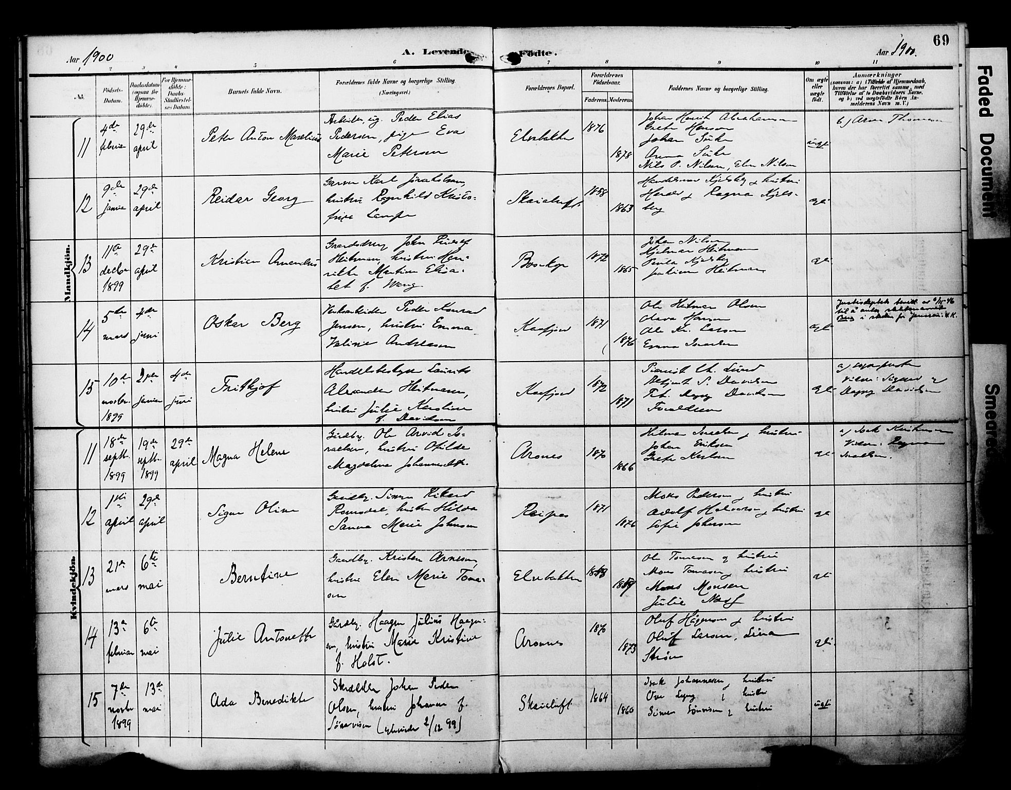 Alta sokneprestkontor, AV/SATØ-S-1338/H/Ha/L0003.kirke: Parish register (official) no. 3, 1892-1904, p. 69