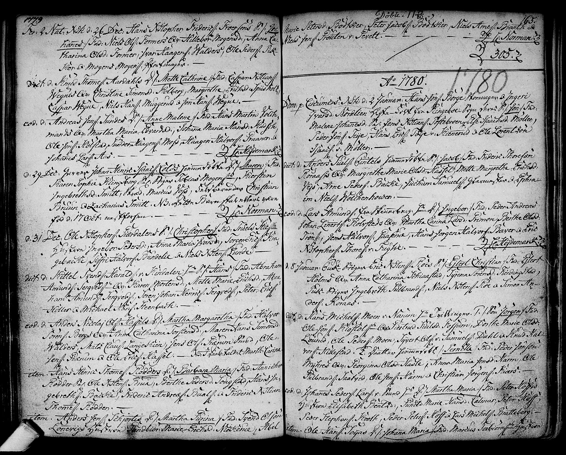 Kongsberg kirkebøker, SAKO/A-22/F/Fa/L0005: Parish register (official) no. I 5, 1769-1782, p. 165