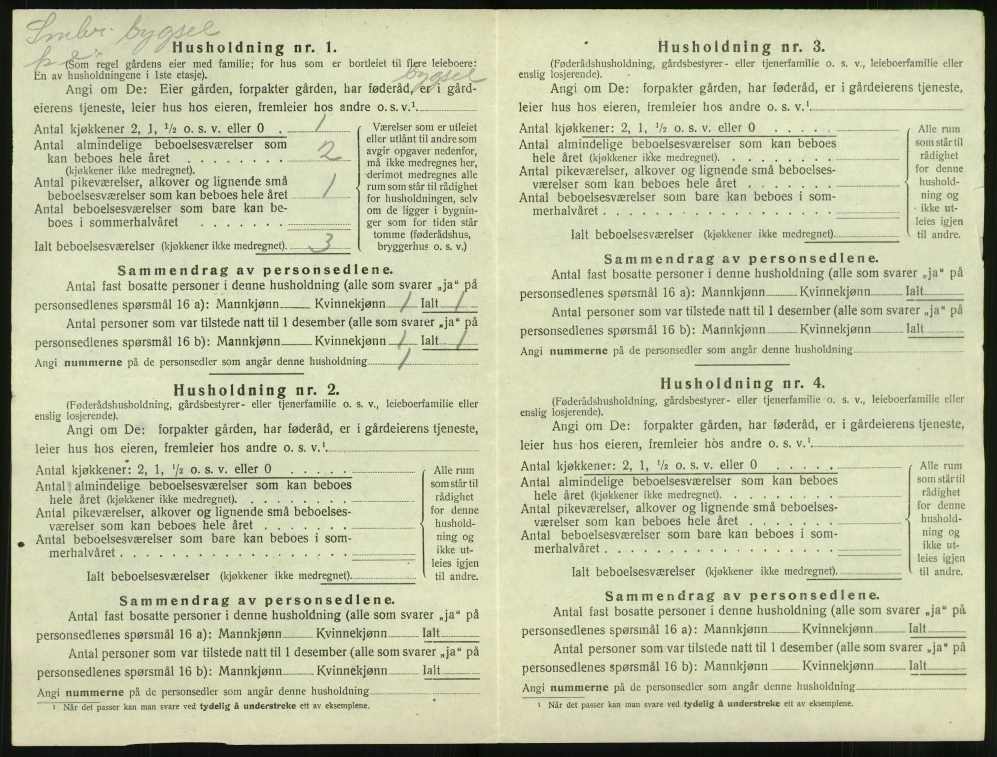 SAT, 1920 census for Stranda, 1920, p. 88