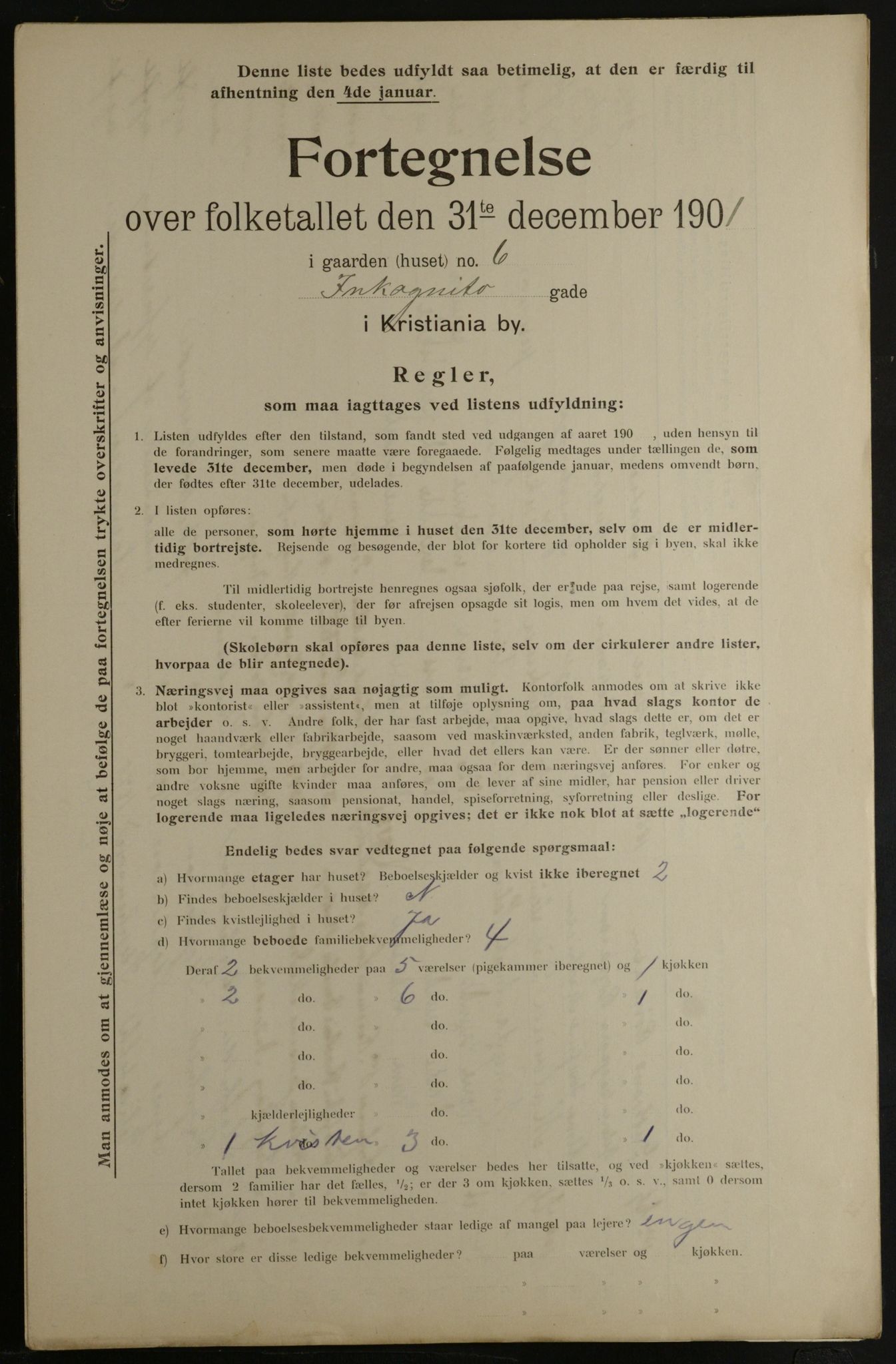 OBA, Municipal Census 1901 for Kristiania, 1901, p. 6935