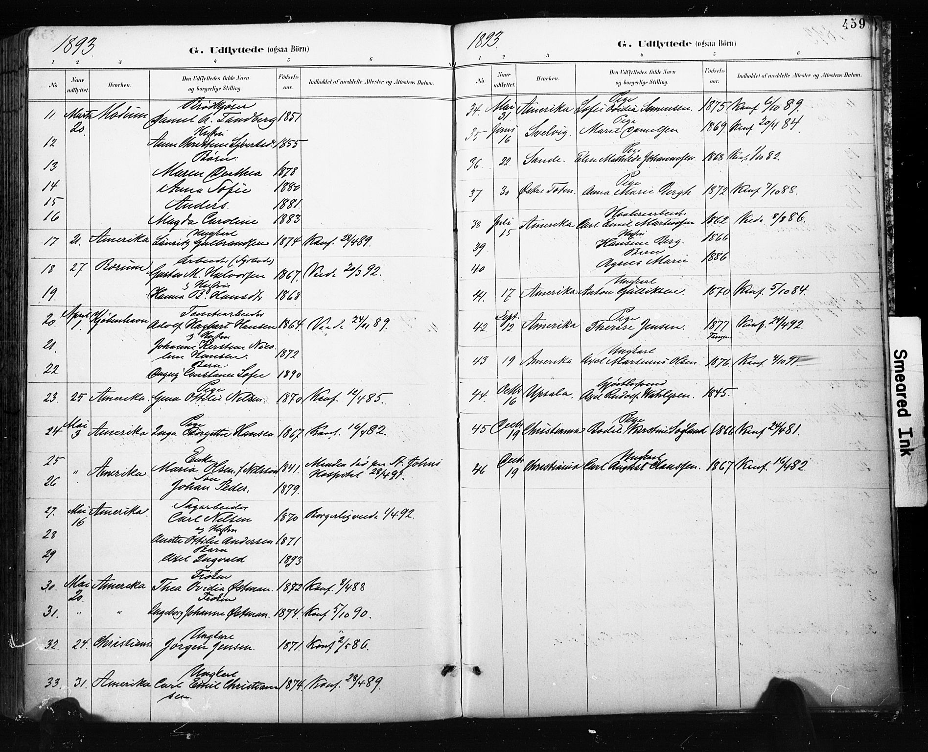 Bragernes kirkebøker, SAKO/A-6/F/Fb/L0007: Parish register (official) no. II 7, 1885-1893, p. 459