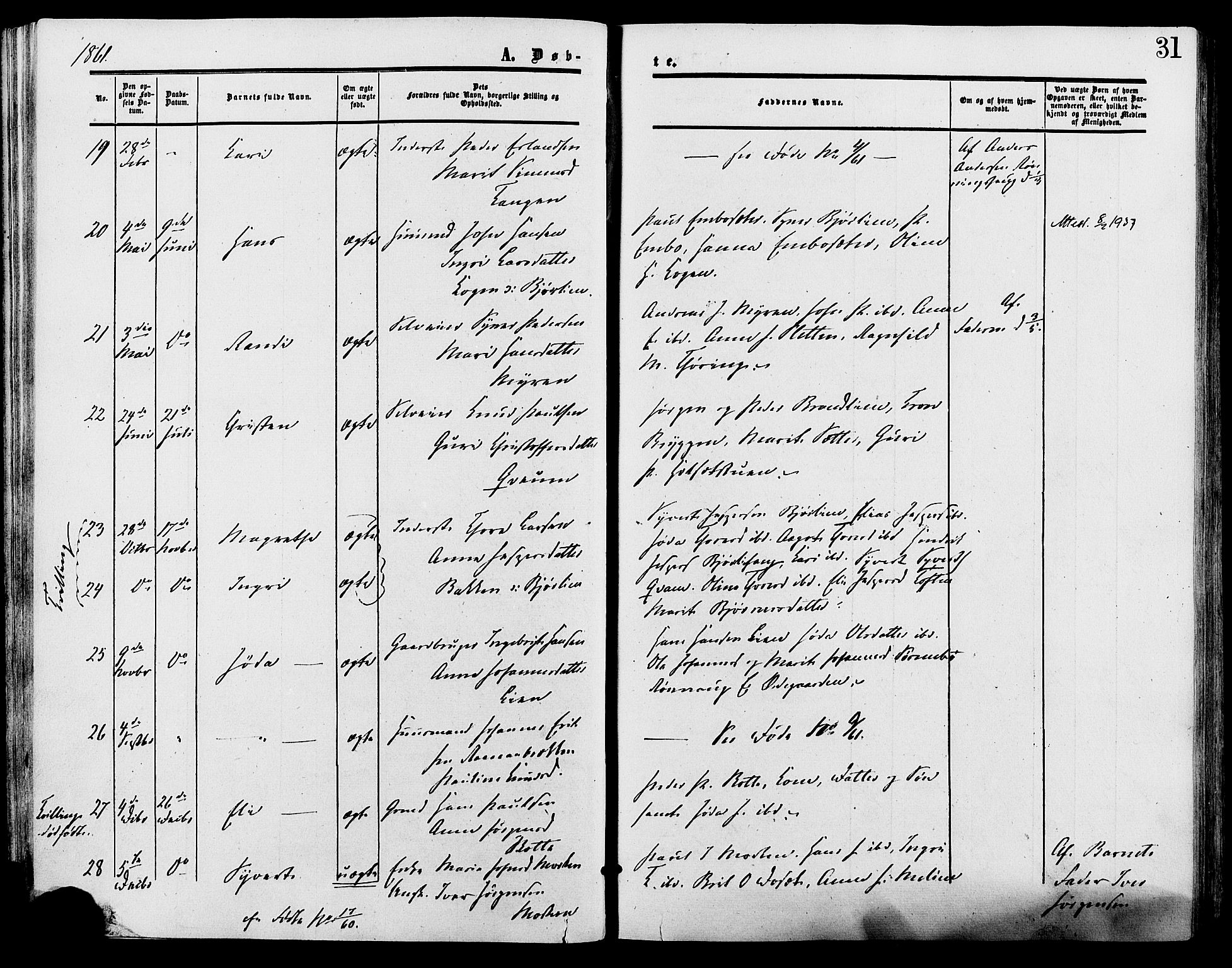 Lesja prestekontor, SAH/PREST-068/H/Ha/Haa/L0009: Parish register (official) no. 9, 1854-1889, p. 31