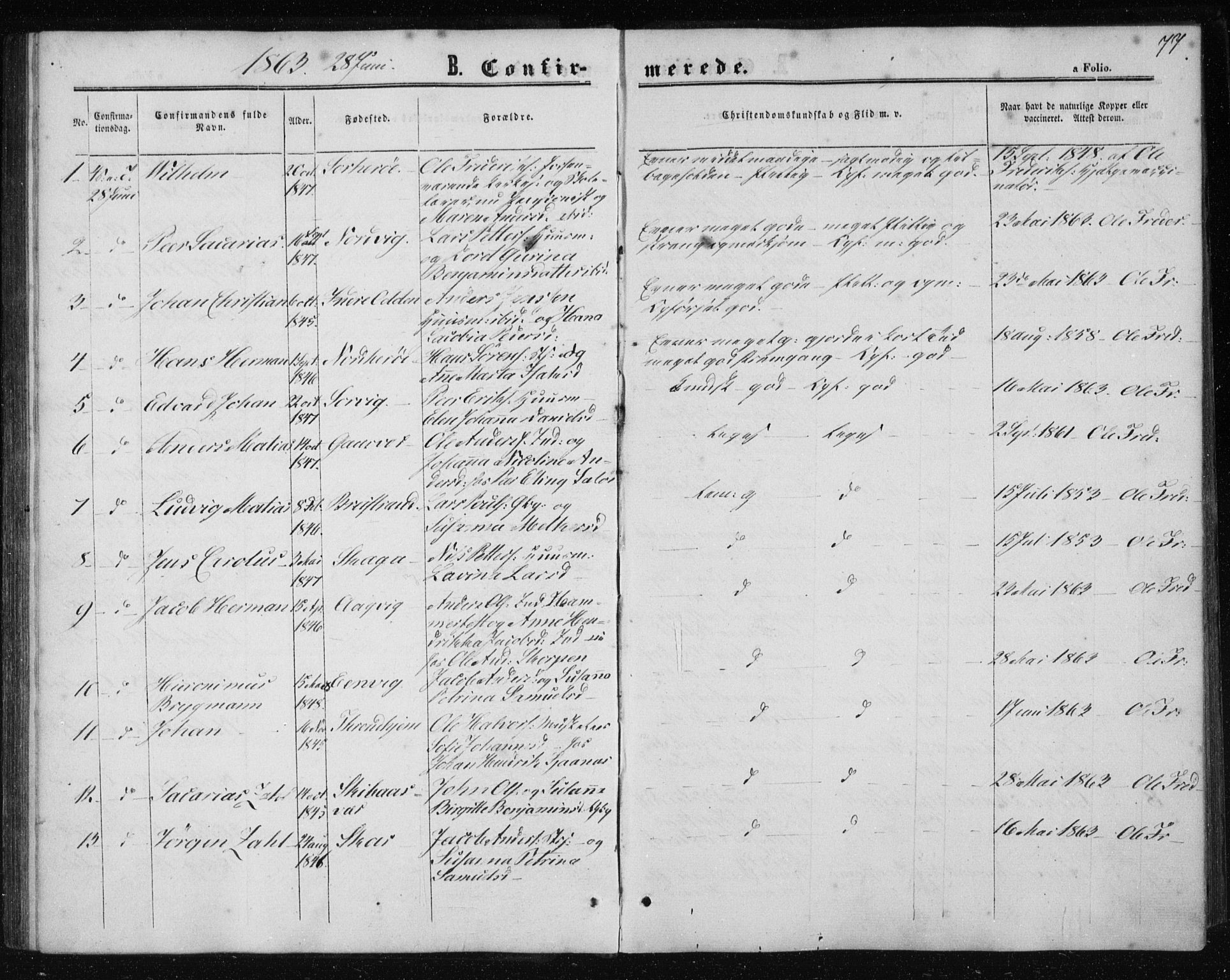 Ministerialprotokoller, klokkerbøker og fødselsregistre - Nordland, AV/SAT-A-1459/834/L0505: Parish register (official) no. 834A03, 1862-1871, p. 77