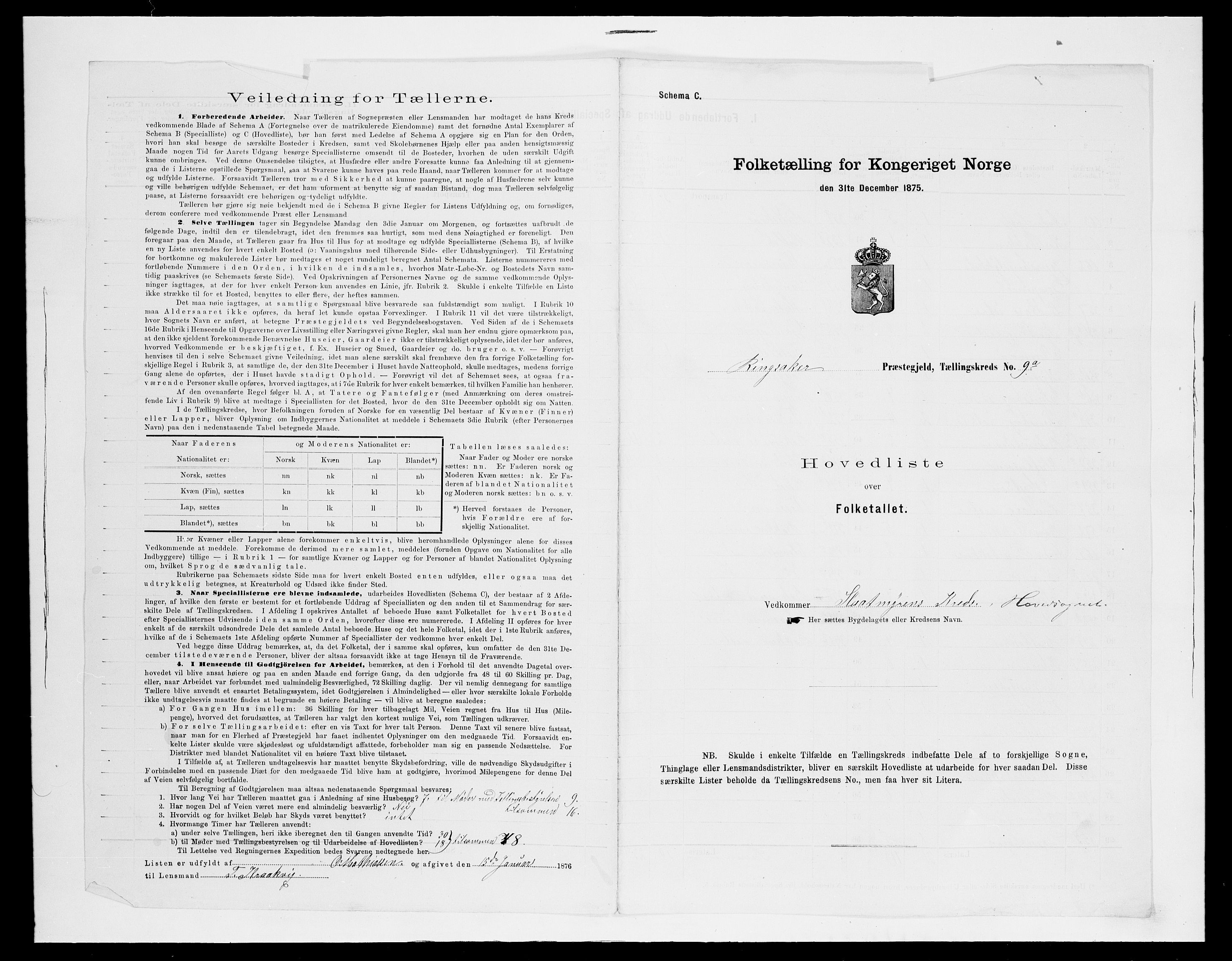 SAH, 1875 census for 0412P Ringsaker, 1875, p. 67