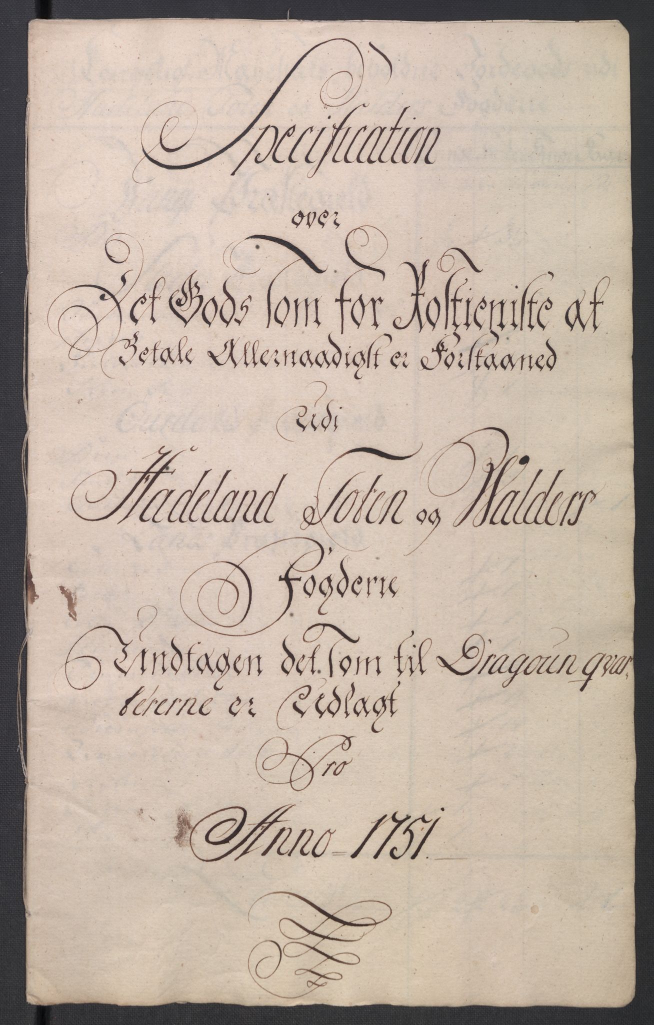 Rentekammeret inntil 1814, Reviderte regnskaper, Fogderegnskap, RA/EA-4092/R18/L1348: Fogderegnskap Hadeland, Toten og Valdres, 1750-1751, p. 511