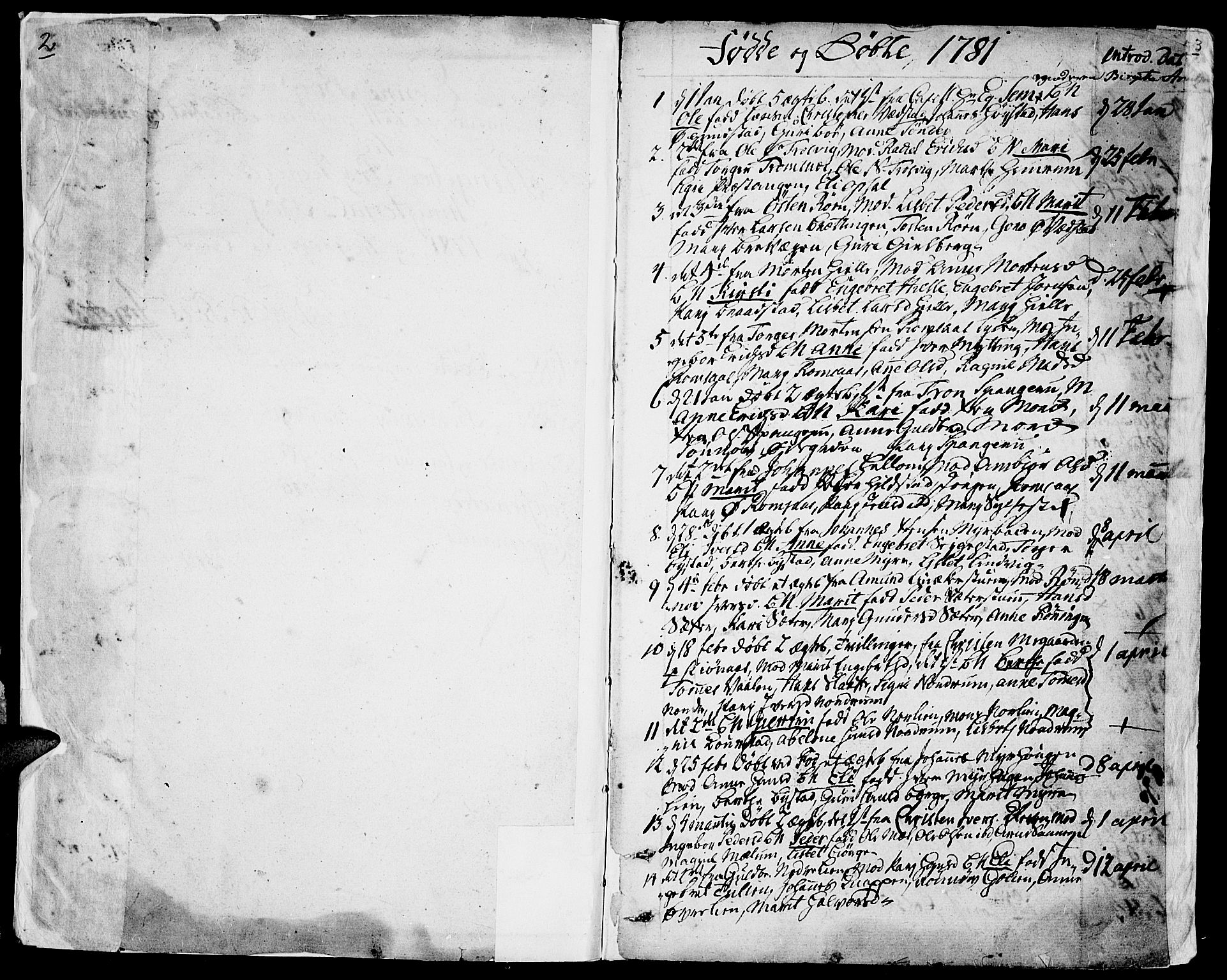 Ringebu prestekontor, SAH/PREST-082/H/Ha/Haa/L0003: Parish register (official) no. 3, 1781-1820, p. 2-3