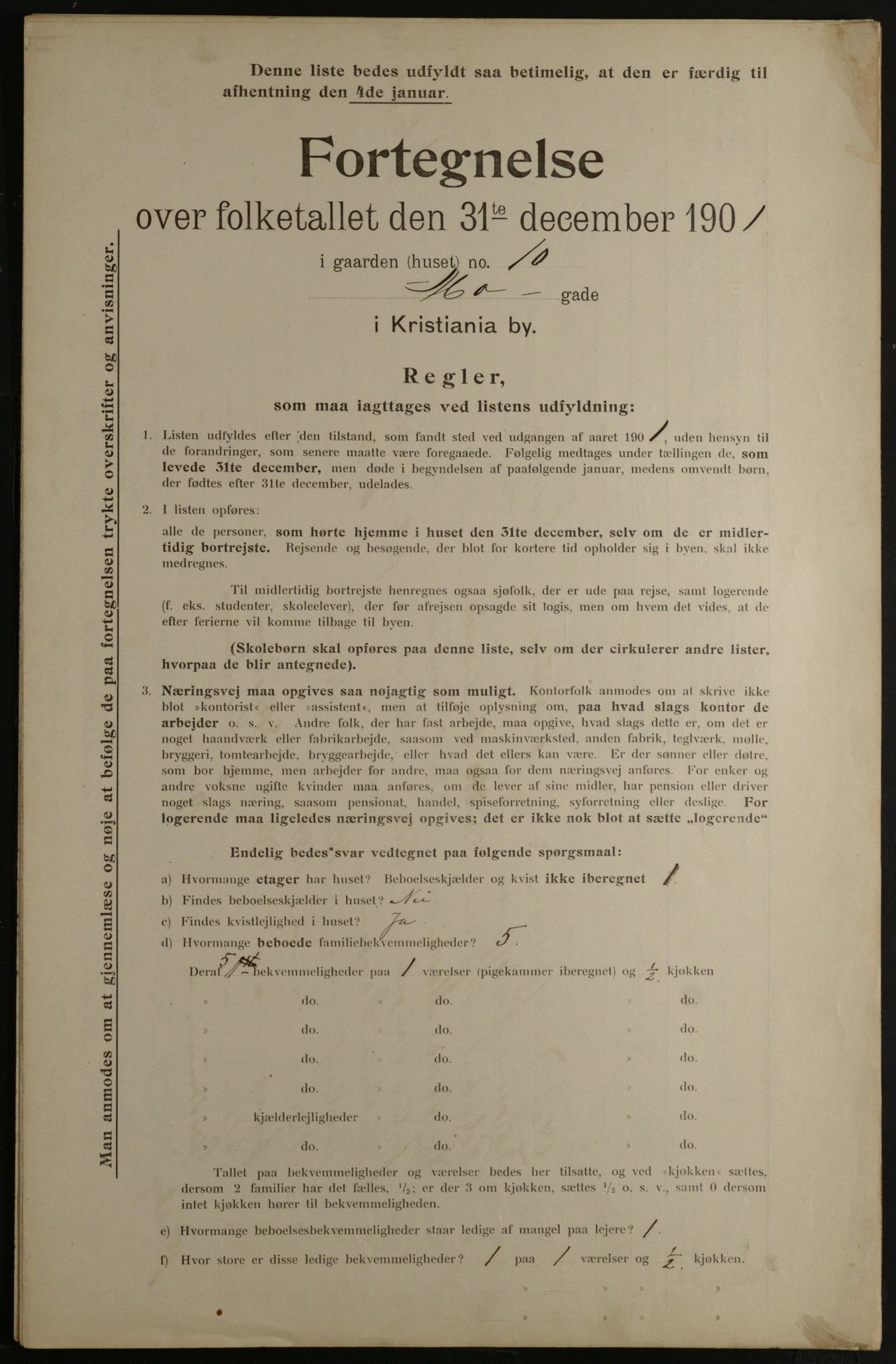 OBA, Municipal Census 1901 for Kristiania, 1901, p. 10065