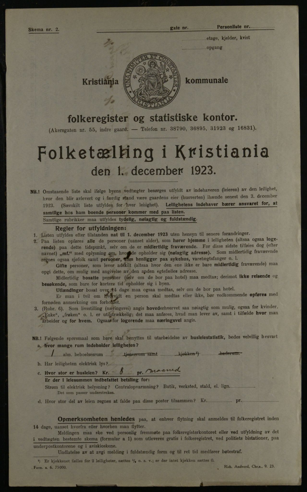 OBA, Municipal Census 1923 for Kristiania, 1923, p. 55511