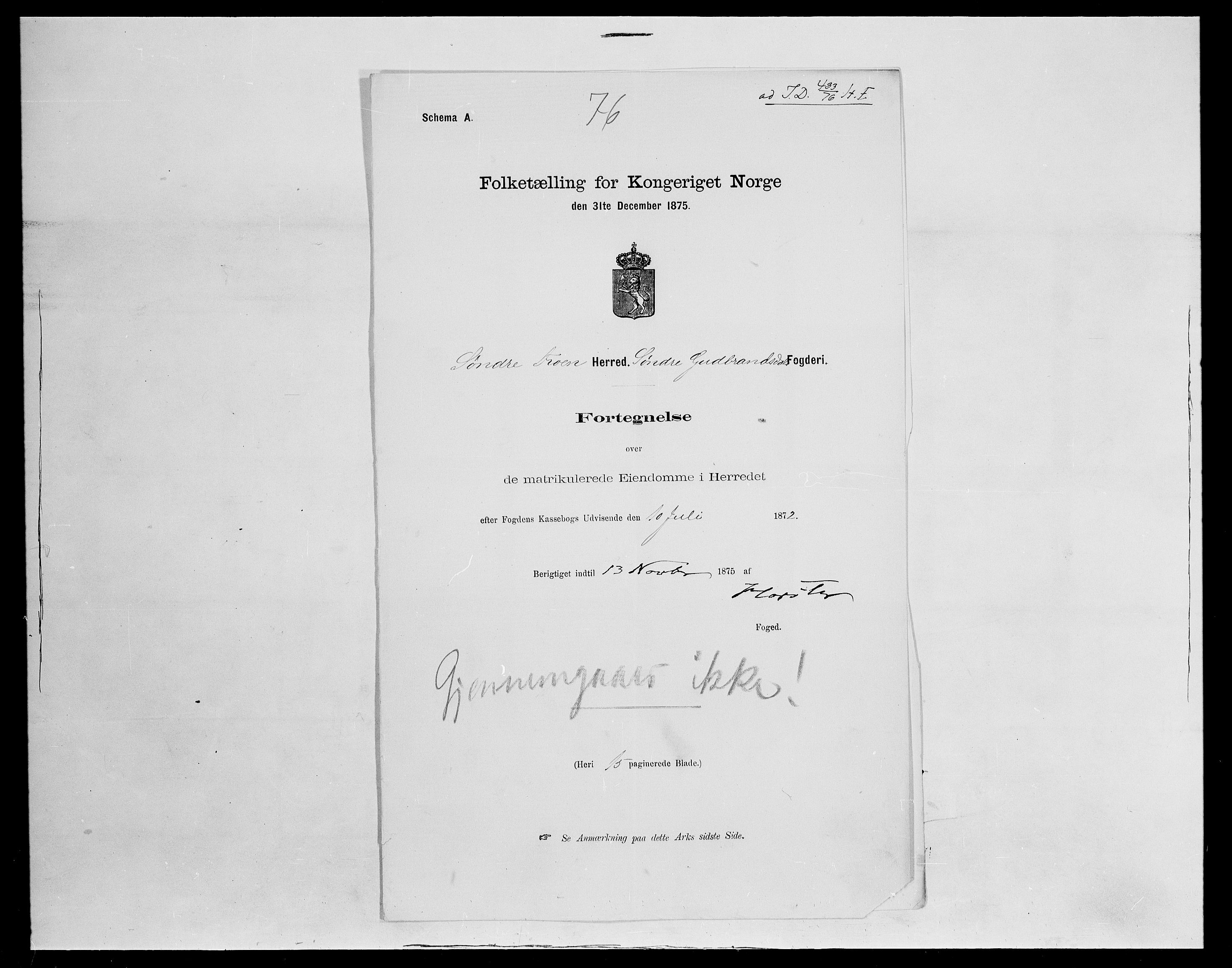 SAH, 1875 census for 0519P Sør-Fron, 1875, p. 34