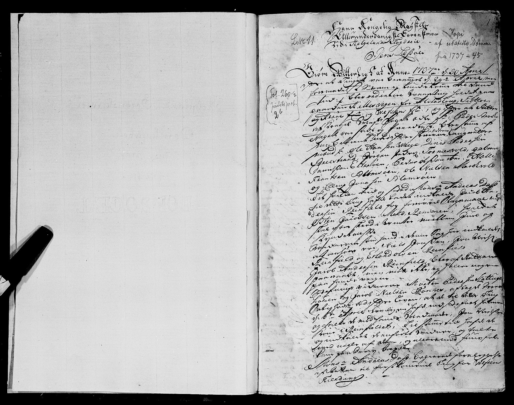 Helgeland sorenskriveri, SAT/A-0004/1/1A/L0010: Tingbok 11, 1737-1745, p. 0b-1a