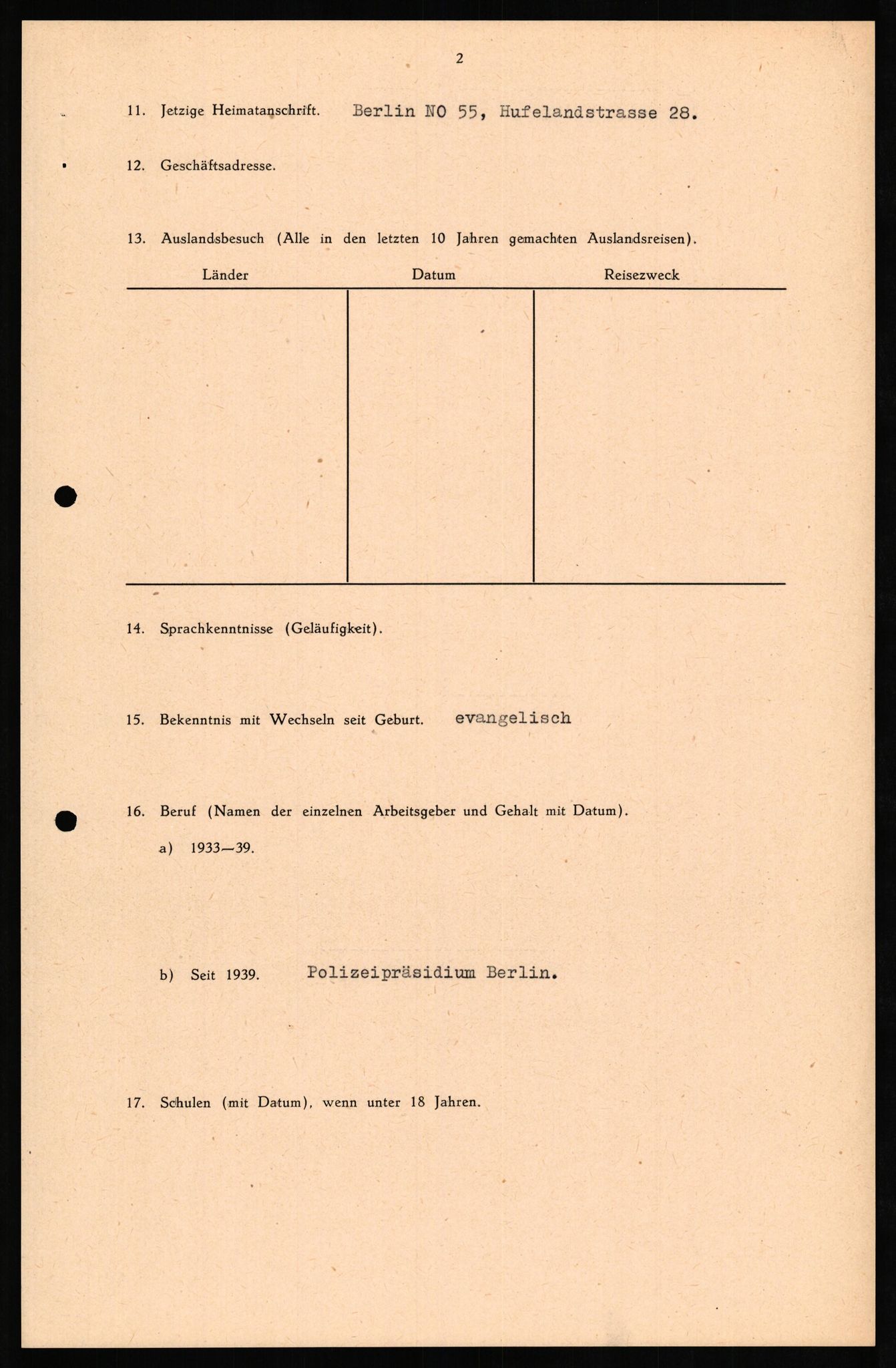 Forsvaret, Forsvarets overkommando II, AV/RA-RAFA-3915/D/Db/L0021: CI Questionaires. Tyske okkupasjonsstyrker i Norge. Tyskere., 1945-1946, p. 259