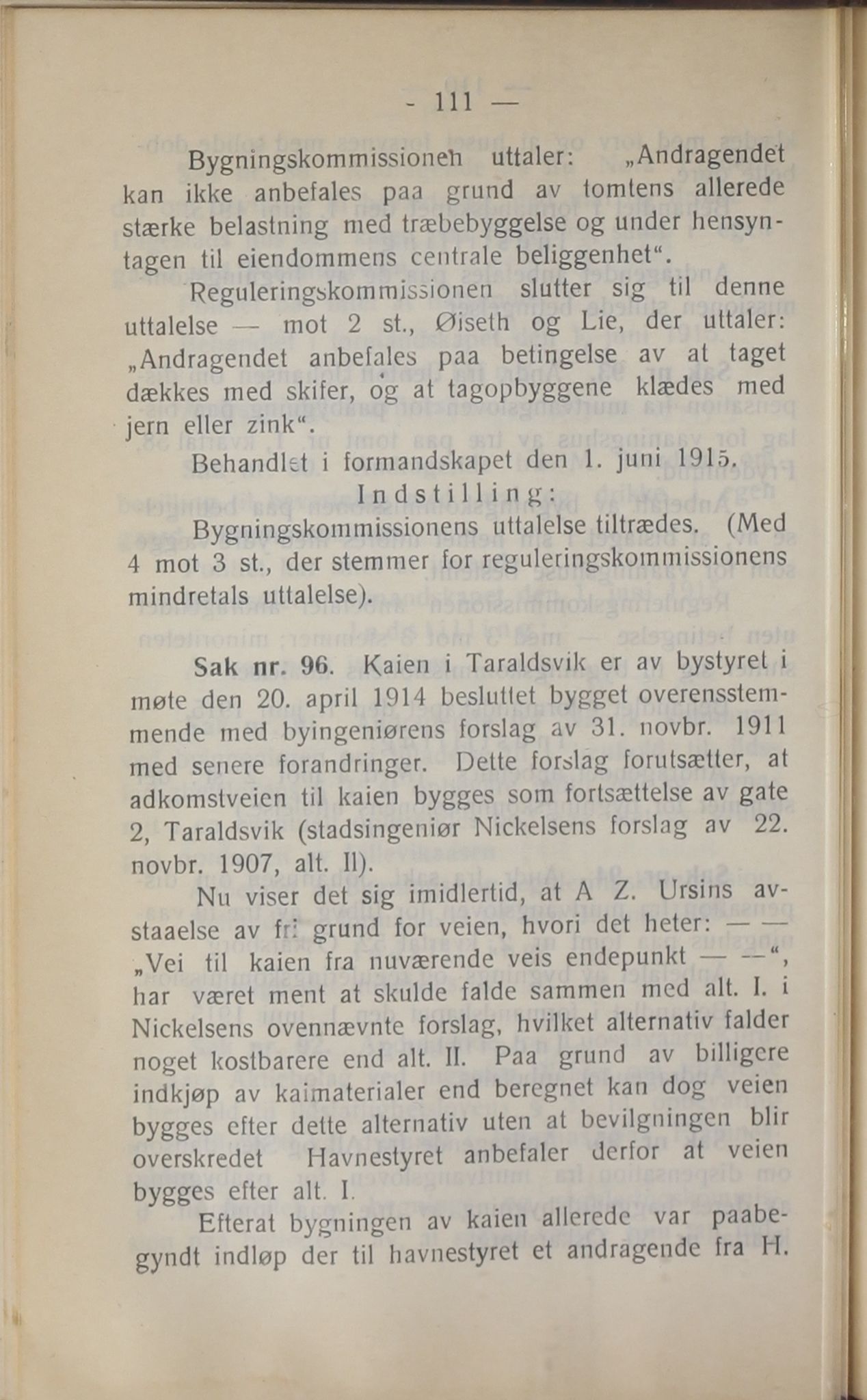 Narvik kommune. Formannskap , AIN/K-18050.150/A/Ab/L0005: Møtebok, 1915