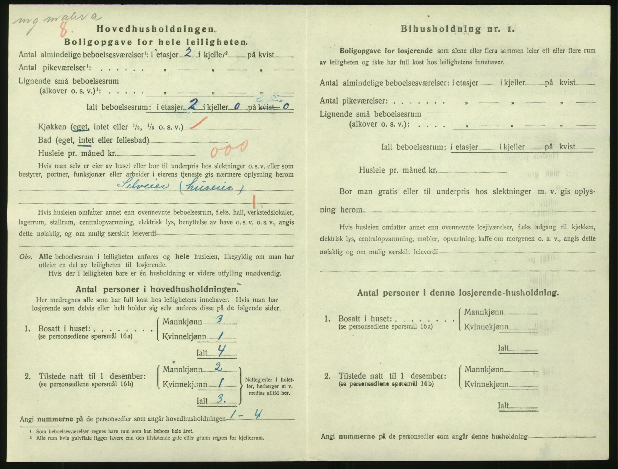 SAK, 1920 census for Tvedestrand, 1920, p. 1008