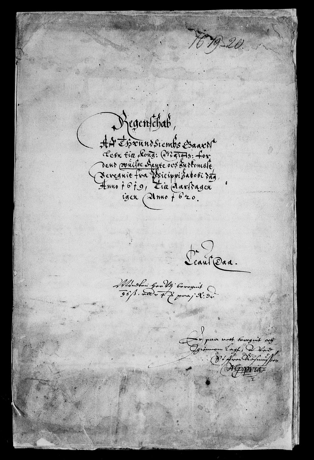 Rentekammeret inntil 1814, Reviderte regnskaper, Lensregnskaper, AV/RA-EA-5023/R/Rb/Rbw/L0018: Trondheim len, 1618-1620