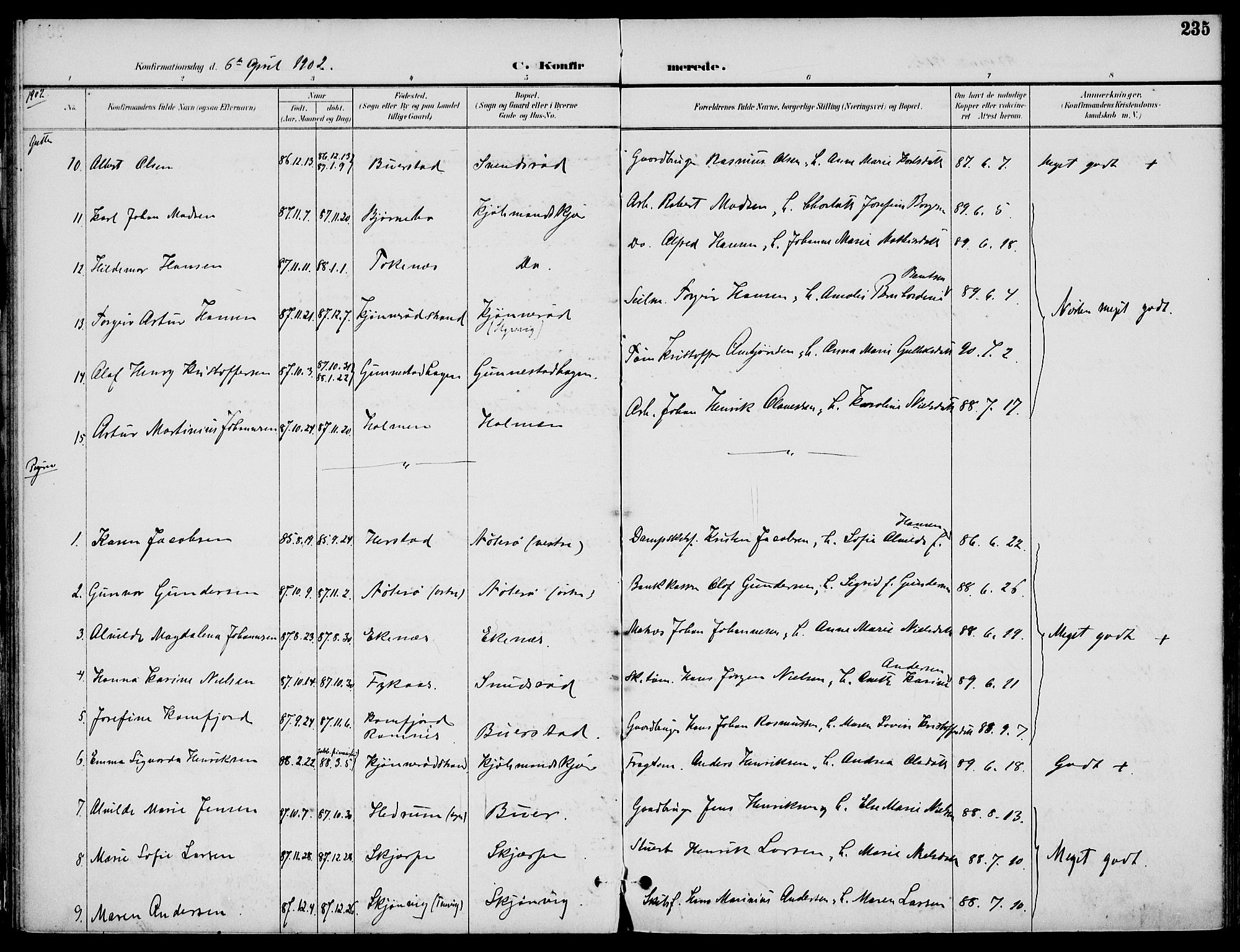 Nøtterøy kirkebøker, AV/SAKO-A-354/F/Fa/L0009: Parish register (official) no. I 9, 1894-1907, p. 235