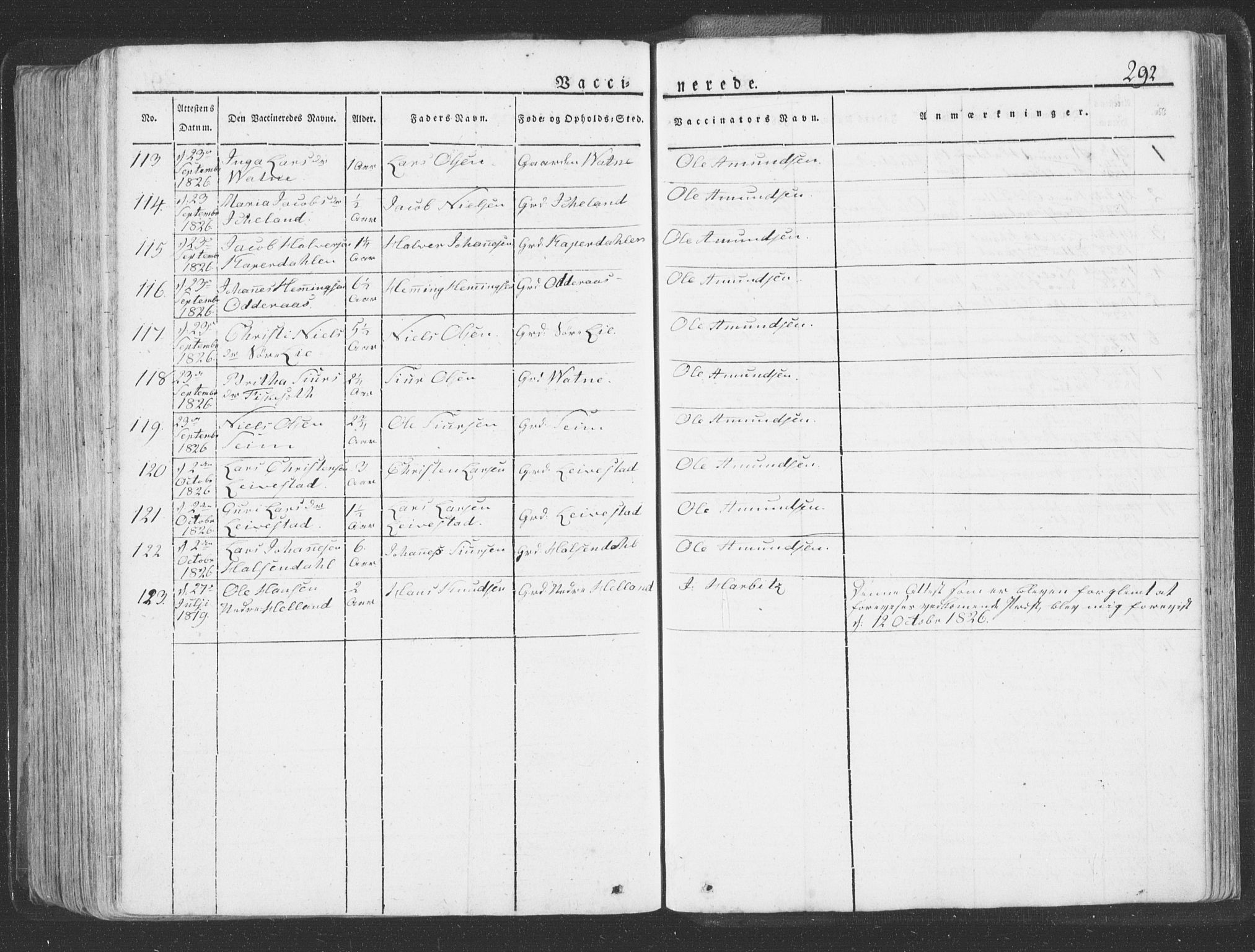 Hosanger sokneprestembete, AV/SAB-A-75801/H/Haa: Parish register (official) no. A 6, 1824-1835, p. 292