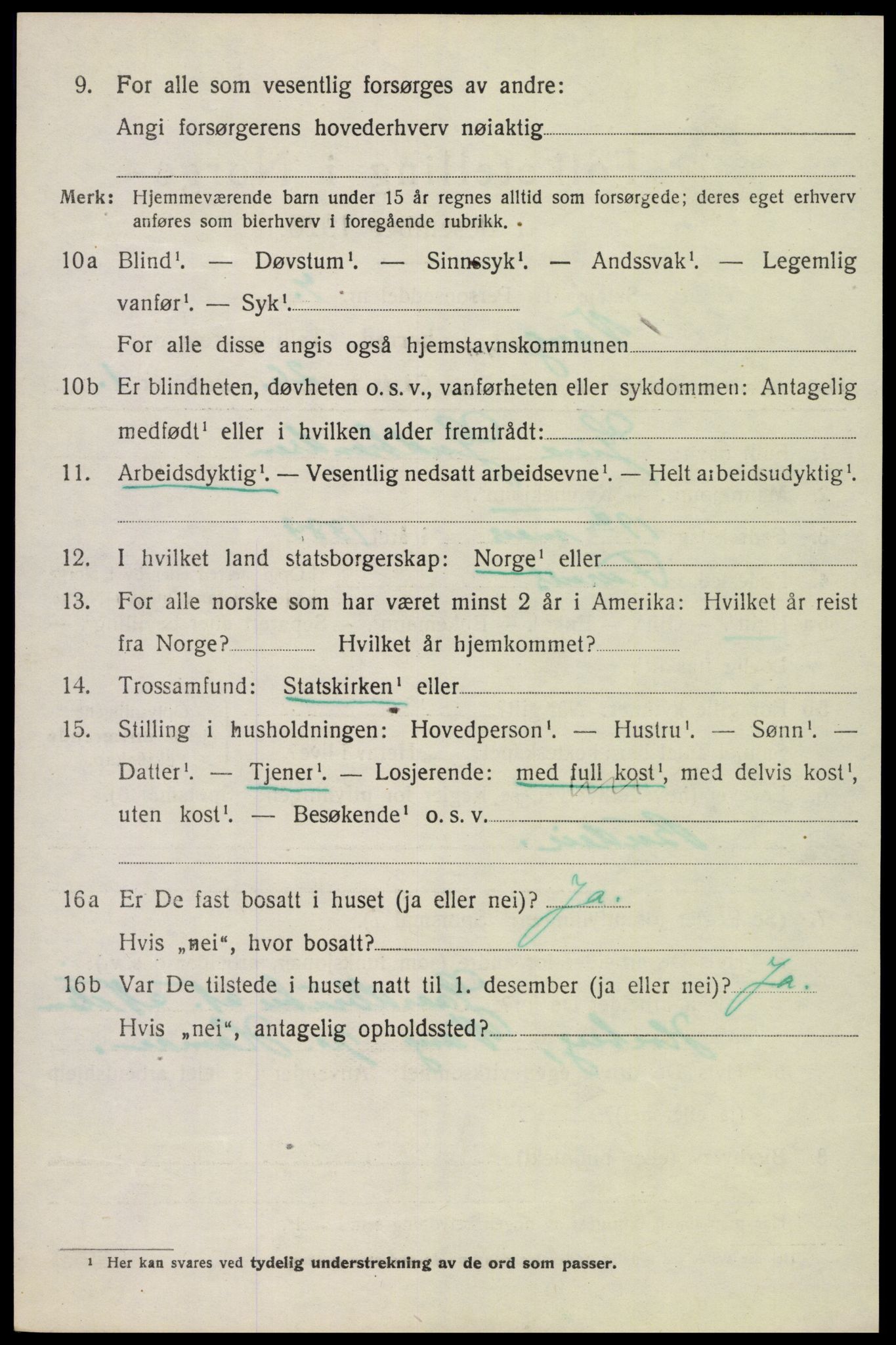 SAH, 1920 census for Vang (Hedmark), 1920, p. 14156