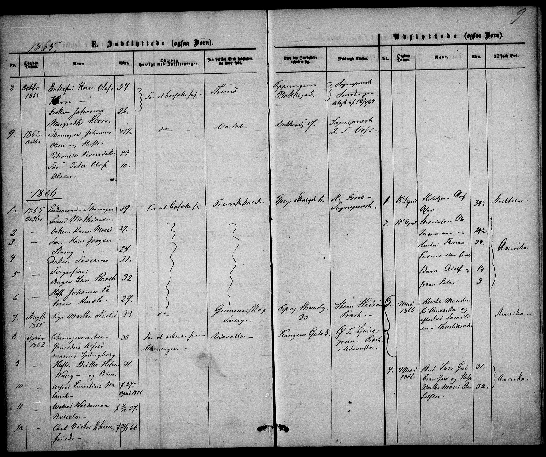 Trefoldighet prestekontor Kirkebøker, AV/SAO-A-10882/F/Fe/L0001: Parish register (official) no. V 1, 1858-1887, p. 9