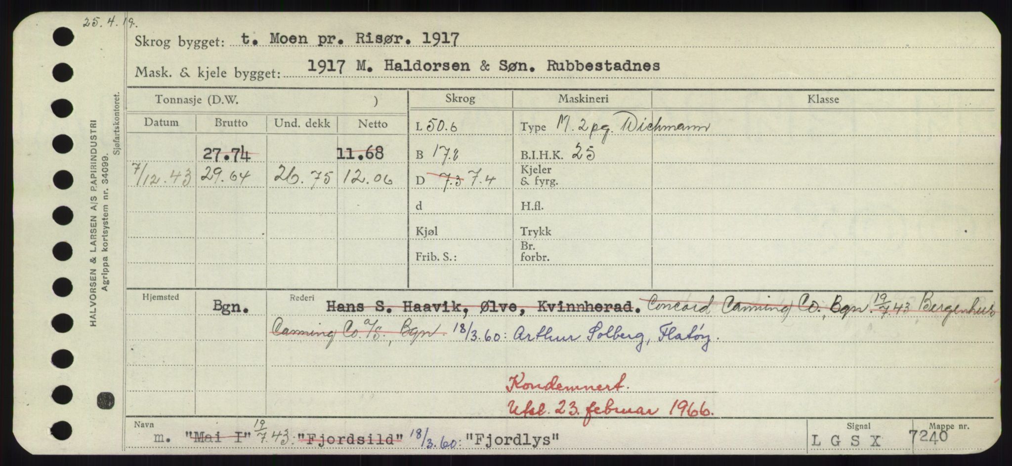 Sjøfartsdirektoratet med forløpere, Skipsmålingen, AV/RA-S-1627/H/Hd/L0010: Fartøy, F-Fjø, p. 663