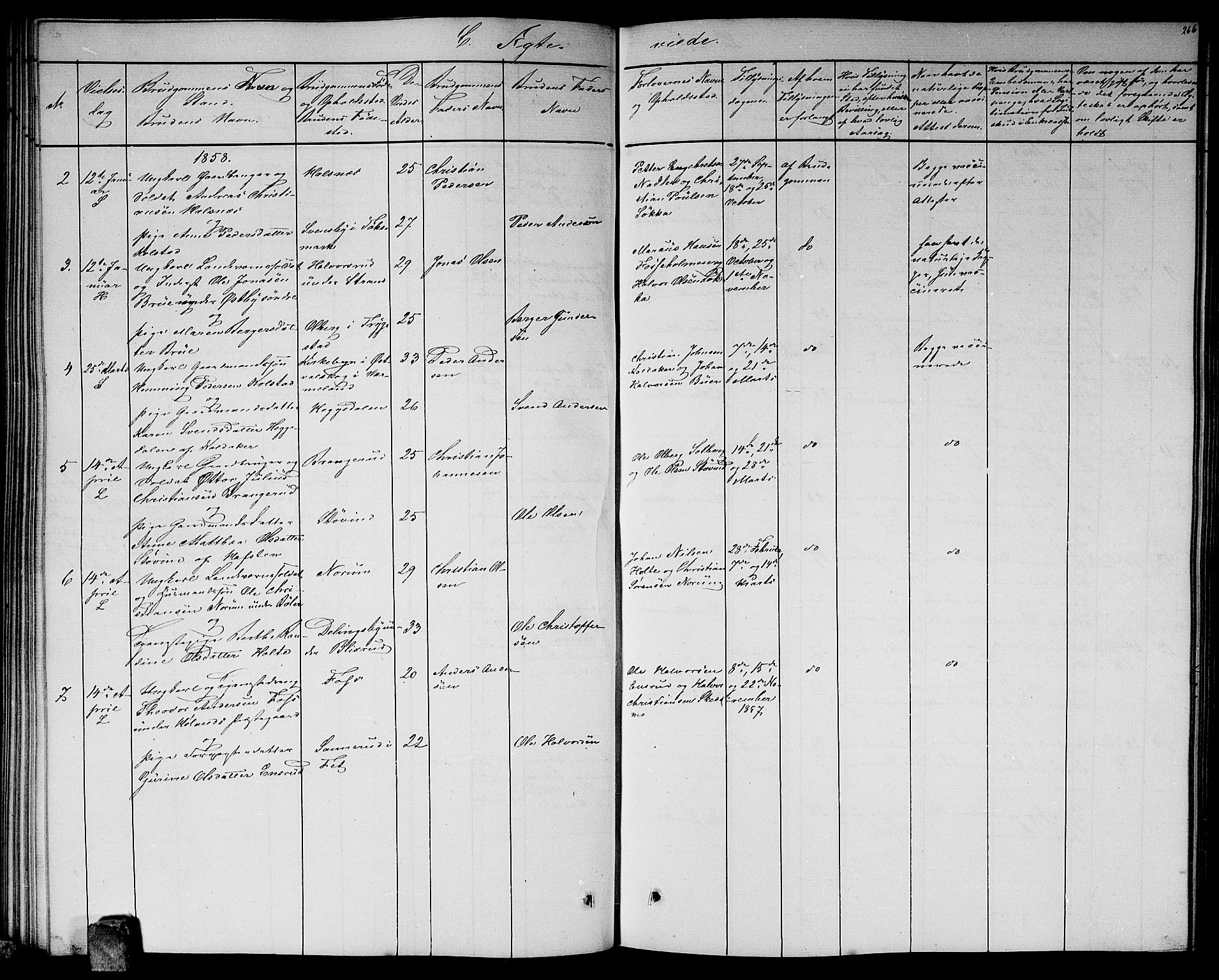 Høland prestekontor Kirkebøker, AV/SAO-A-10346a/G/Ga/L0004: Parish register (copy) no. I 4, 1854-1862, p. 266