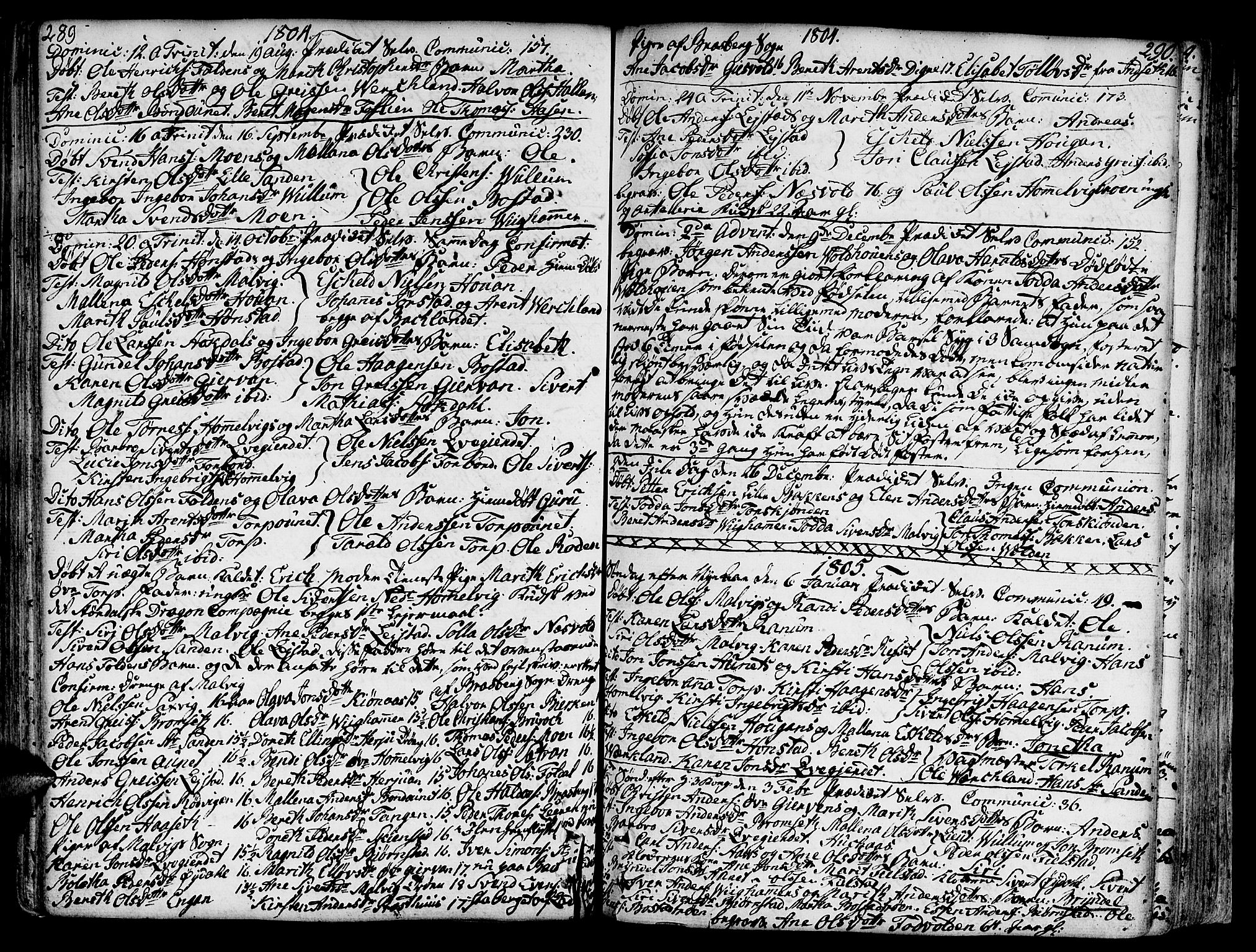 Ministerialprotokoller, klokkerbøker og fødselsregistre - Sør-Trøndelag, SAT/A-1456/606/L0281: Parish register (official) no. 606A02 /2, 1781-1817, p. 289-290