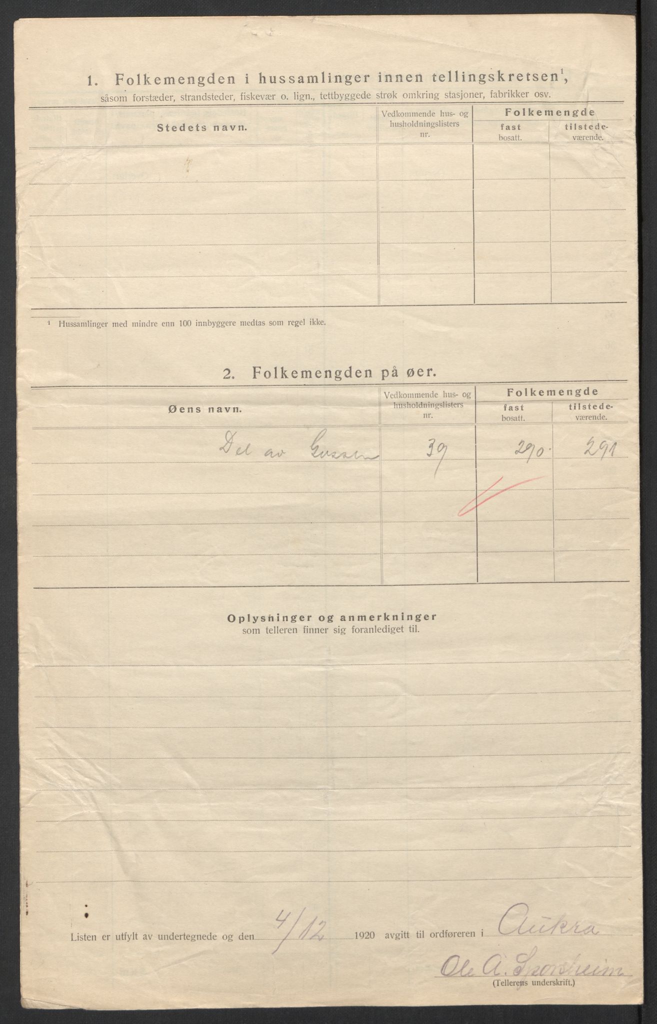 SAT, 1920 census for Aukra, 1920, p. 18