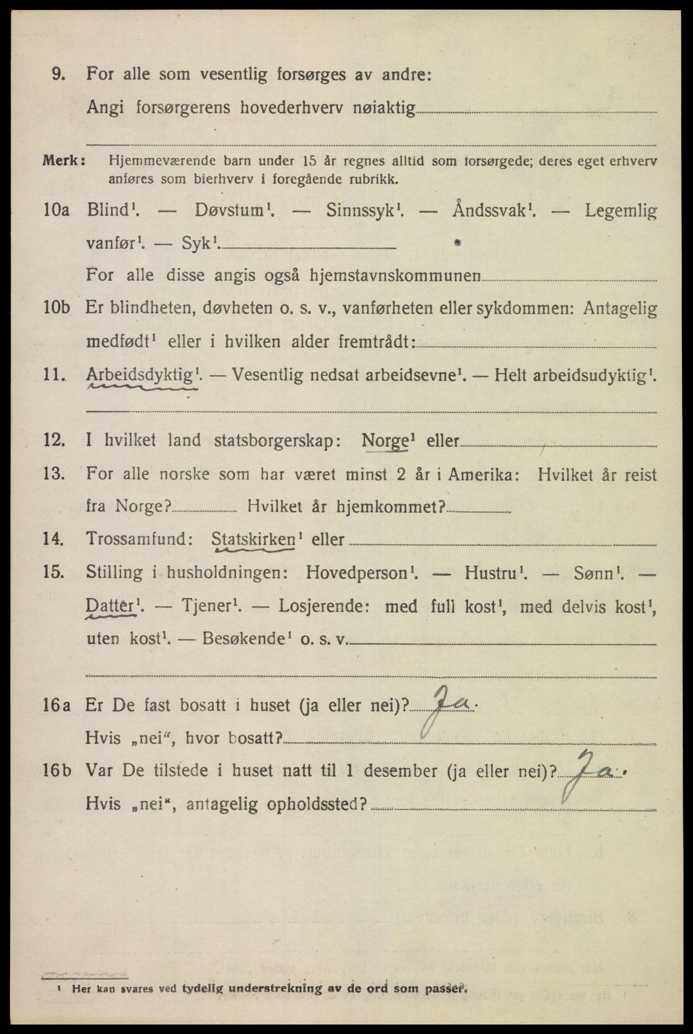 SAK, 1920 census for Grindheim, 1920, p. 874