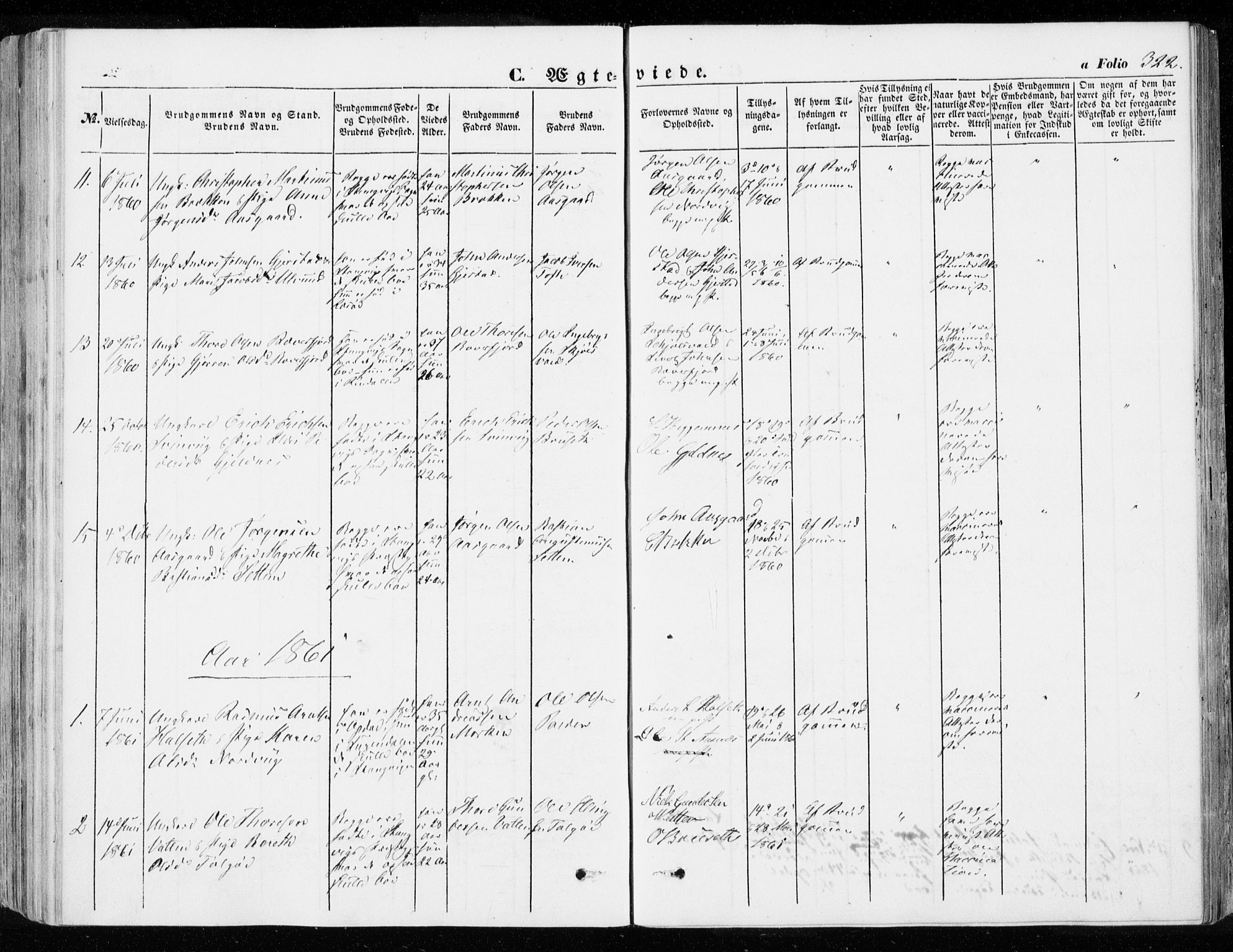 Ministerialprotokoller, klokkerbøker og fødselsregistre - Møre og Romsdal, SAT/A-1454/592/L1026: Parish register (official) no. 592A04, 1849-1867, p. 322