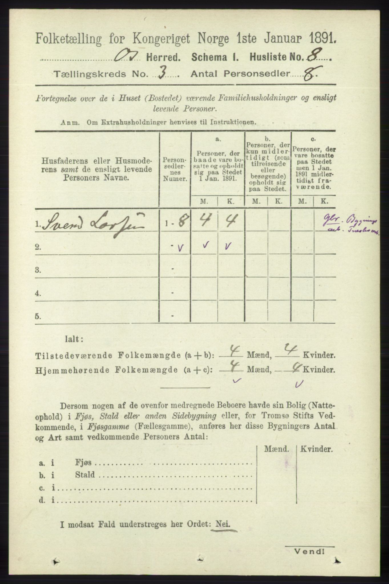 RA, 1891 census for 1243 Os, 1891, p. 866