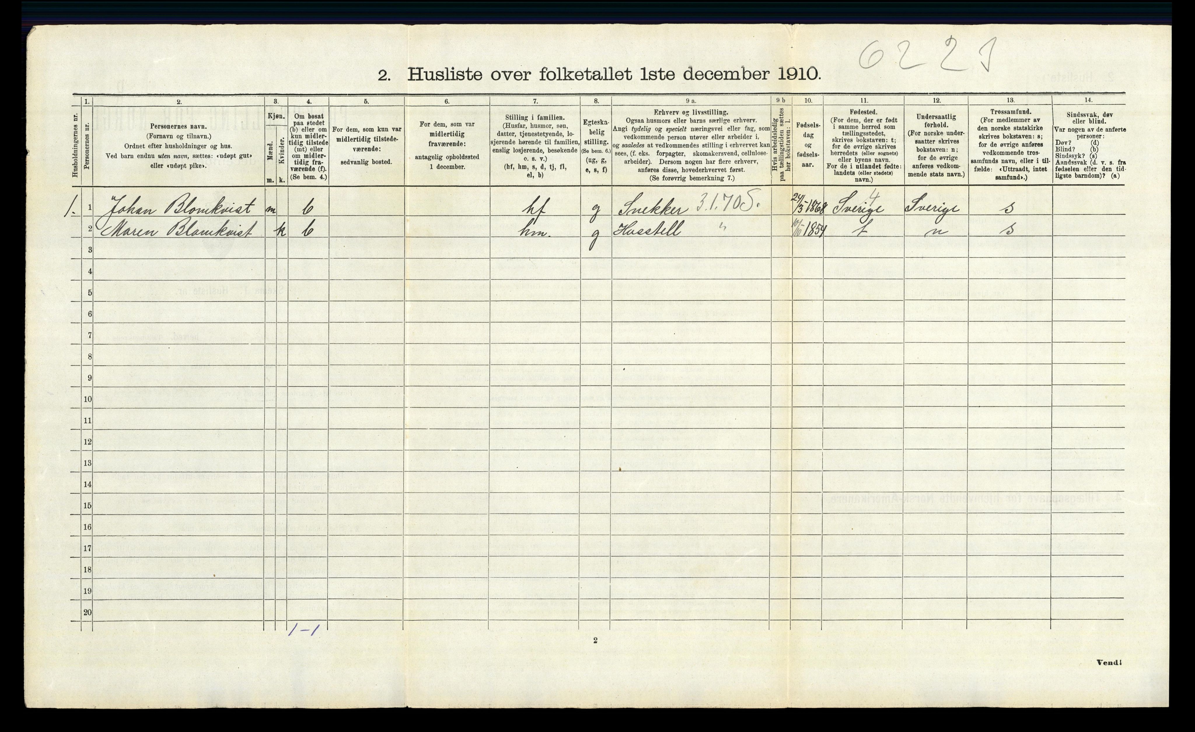 RA, 1910 census for Vinger, 1910, p. 1294