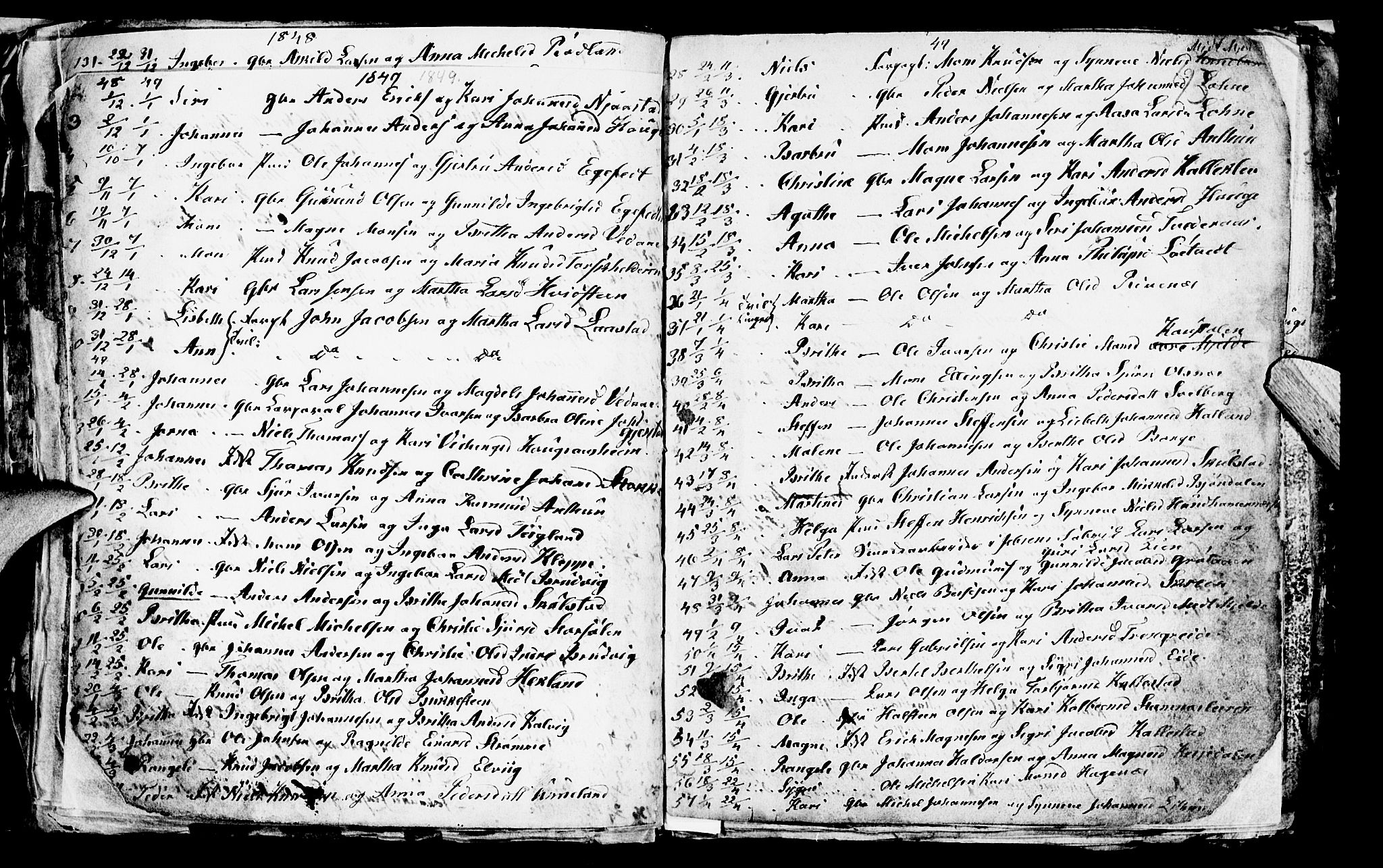Haus sokneprestembete, SAB/A-75601/H/Hab: Parish register (copy) no. A 1, 1830-1855, p. 43