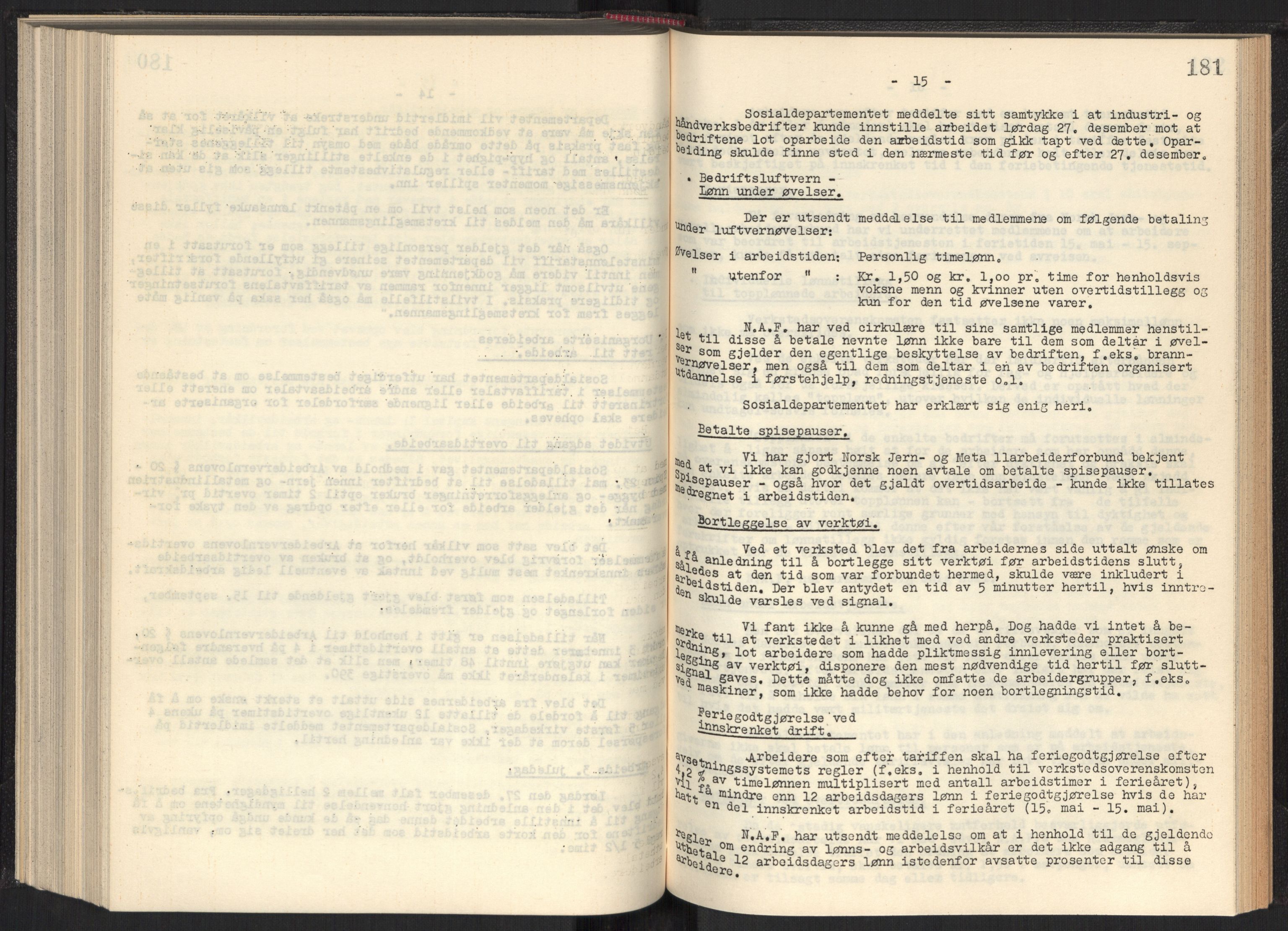 Teknologibedriftenes Landsforening TBL, RA/PA-1700/A/Ad/L0006: Årsberetning med register, 1937-1943, p. 181